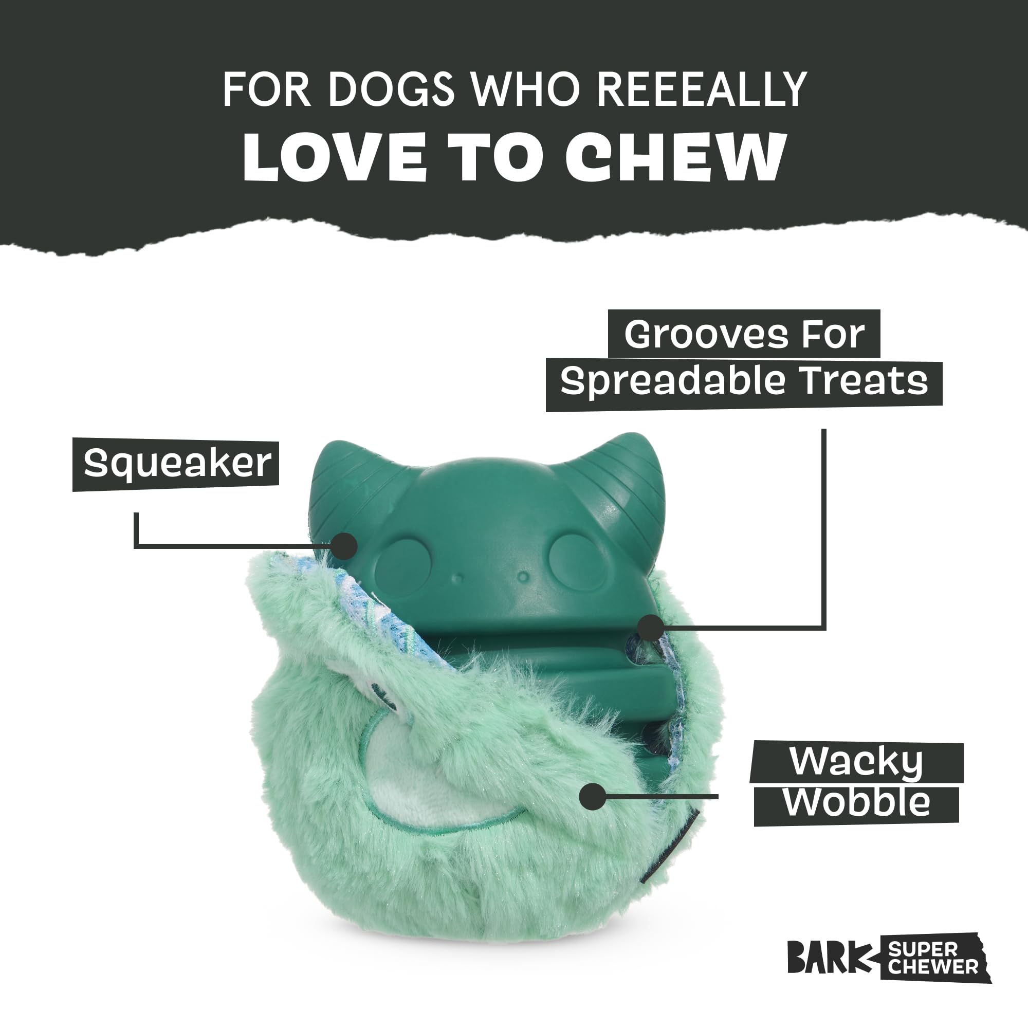 Barkbox Aurora Beast Super Chewer Dog Toy For Aggressive Chewers, Durable Natural Rubber With Soft Exterior Built For Tough Play