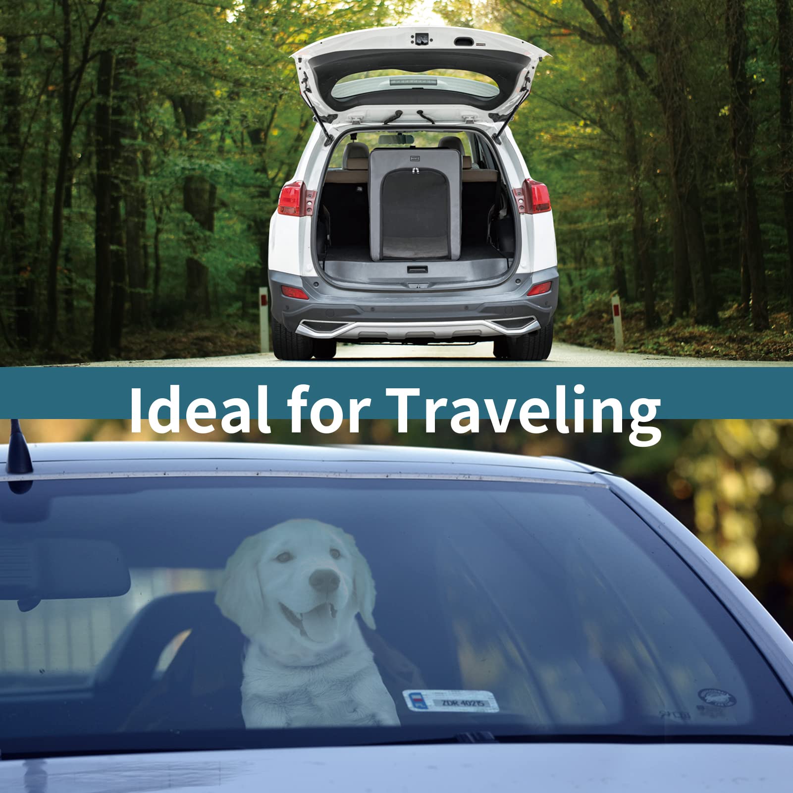 Petsfit Soft Sided Dog Crate, Upgrade Zipper And Strengthen The Seam, To Prevent From Escaping, Dog Crates 31 Inch