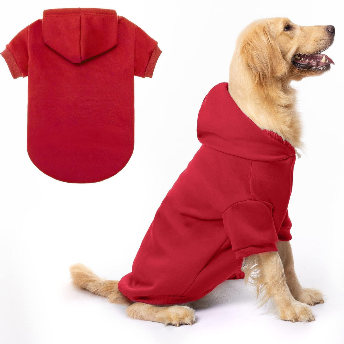 Bingpet Dog Hoodie,Fleece Lined Fall Cold Winter Dog Puppy Sweatshirt With Leash Hole,Soft Warm Dog Sweaters Outfit,Pullover Hoo