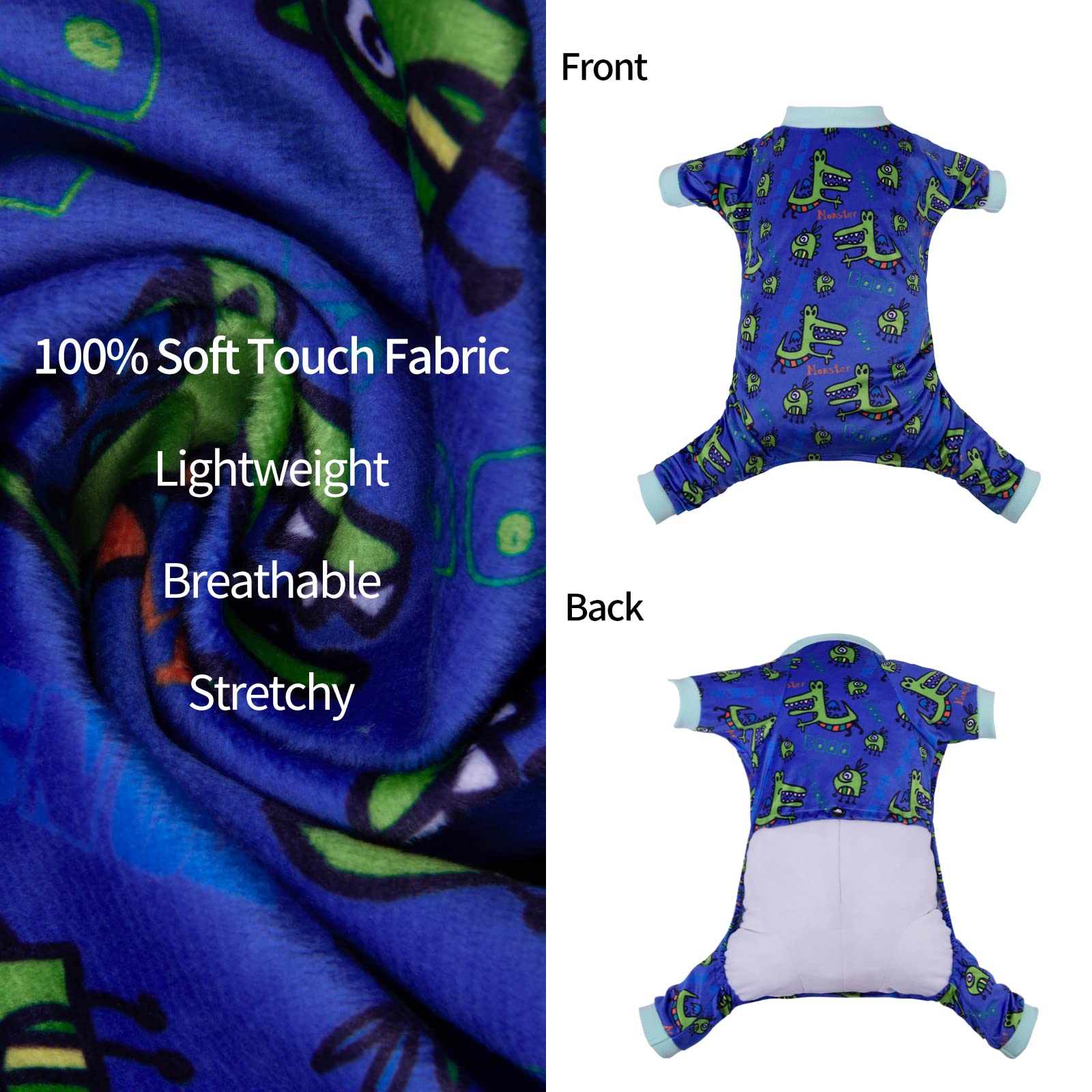 Cutebone Crocodile Dog Pajamas Clothes Soft Puppy Pjs For Small Dogs P234M