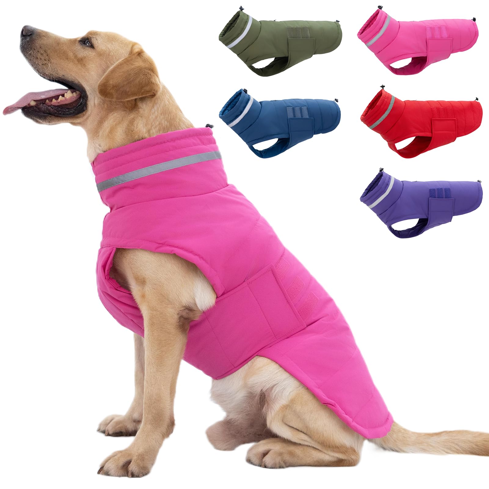 Mklhgty Dog Coat - Waterproof Winter Jacket, Warm Windproof Snow Jacket, Reflective Turtleneck For Small To Large Dogs