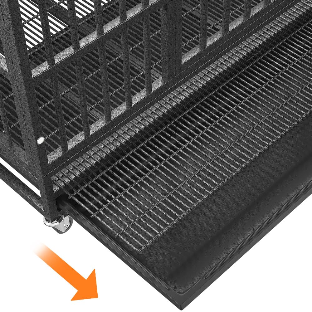 BOLDBONE 48 Furniture Dog Crate for Large Dogs, Heavy Duty Dog Kennel Indoor with Removable Crate Trays, Wheels and Stylish Wood