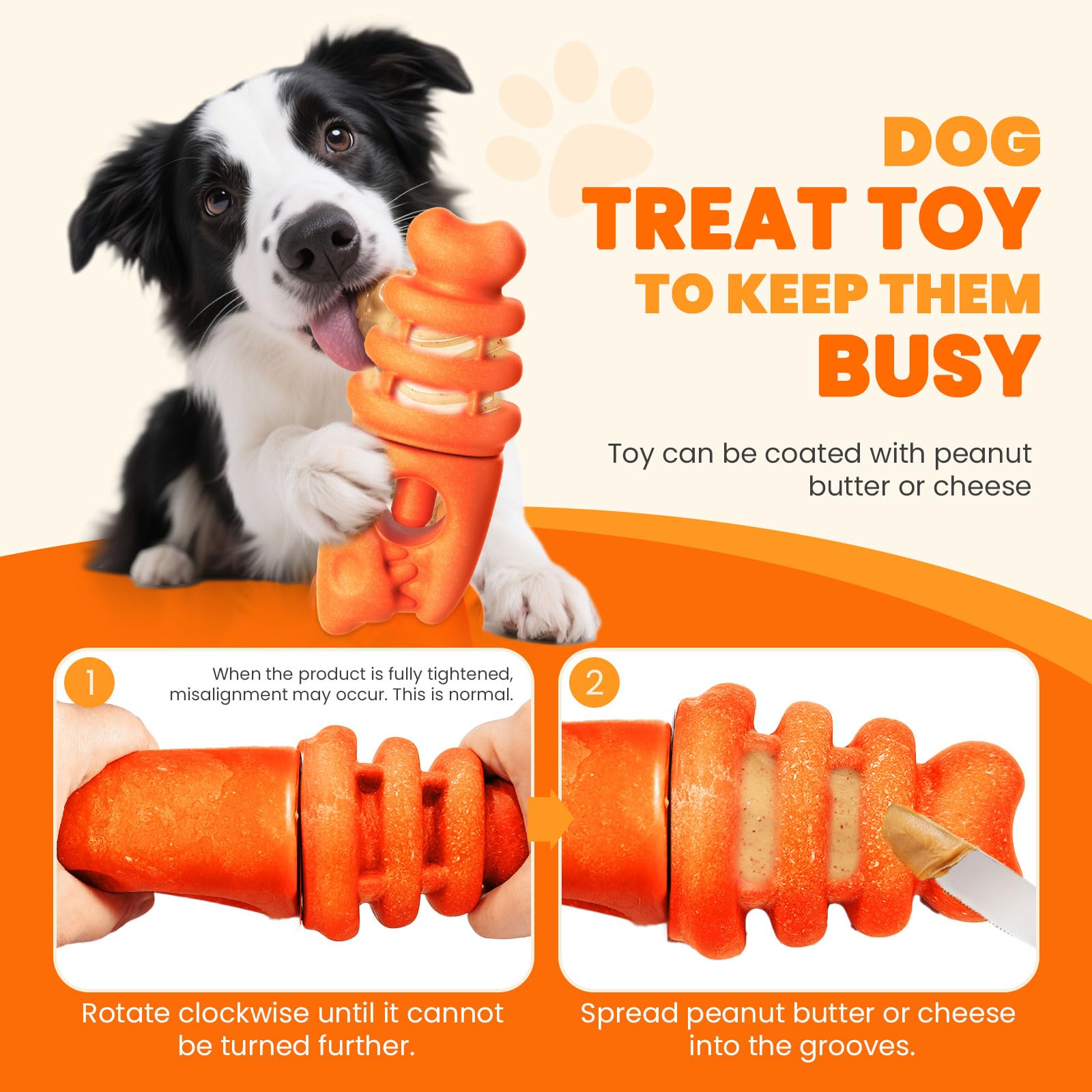 BAEJMJK Bully Stick Holder for Dogs - Durable Chew Toy for Aggressive Chewers, Safety Holder for Medium & Large Dogs, Orange