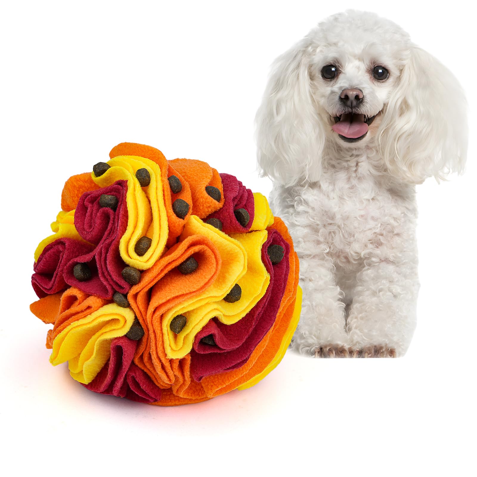 Larimuer Pet Snuffle Ball, Puzzle Sniffing Interactive Dog Toy For Blind Dogs, Stress Relief Dog Enrichment Treat Ball, Machine 