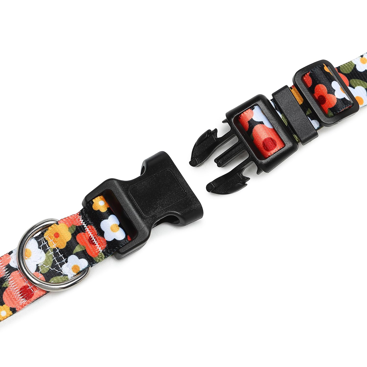 Suredoo Adjustable Dog Collar With Patterns, Ultra Comfy Soft Nylon Breathable Pet Collar For Small Dogs (Xs, Floral Orange)