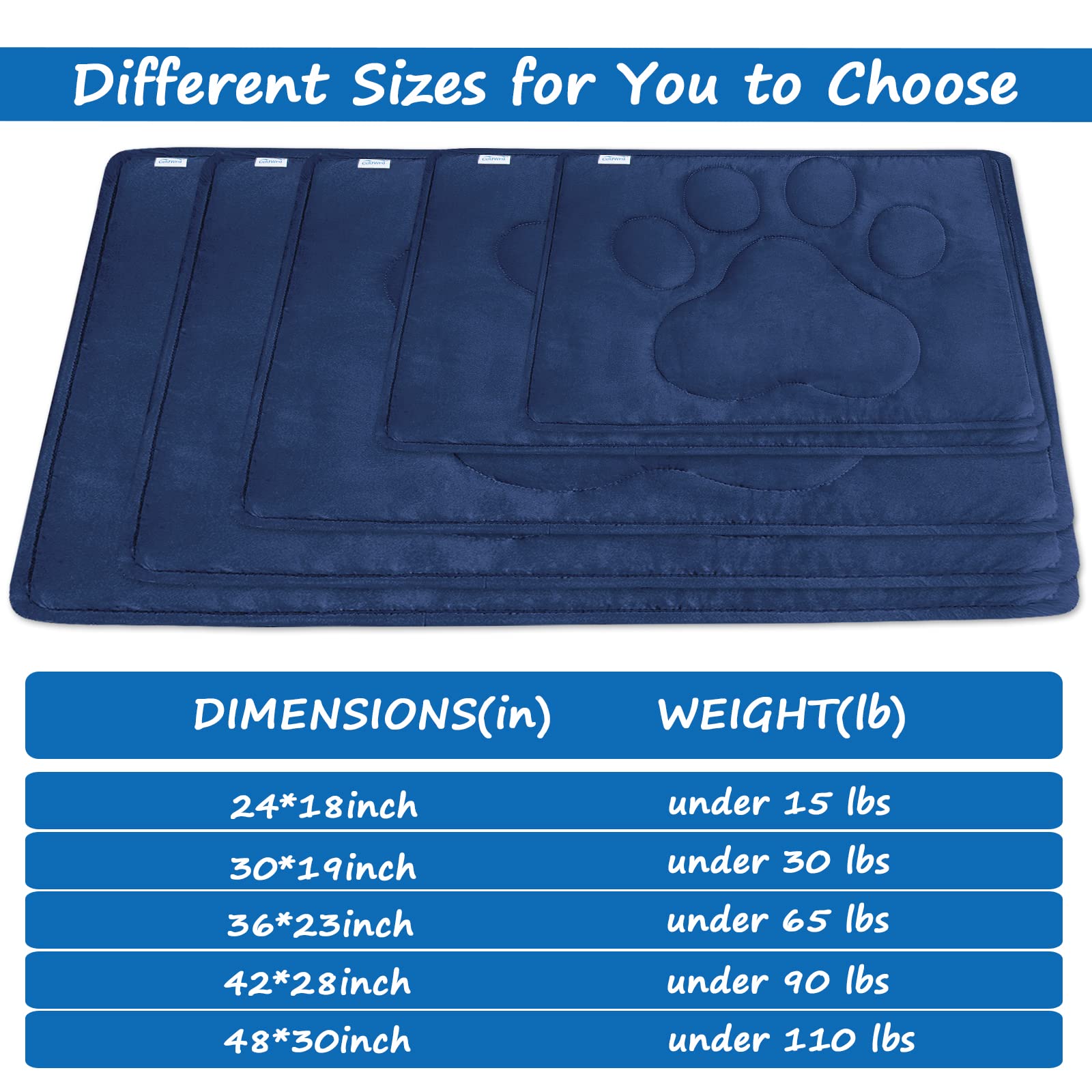Dog Crate Pad(23''X 36''),Washable Crate Mat With Anti-Slip Bottom, Dog Mats For Sleeping, Breathable Kennel Pad,Dark Colored To