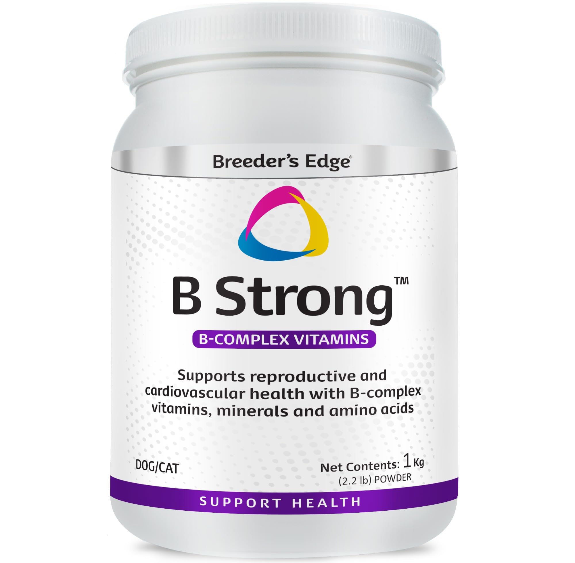 Breeders Edge B Strong Powder, B-Complex Vitamin Supplement for Dogs and Cats, Supports Reproductive Health, Promotes Normal Hea
