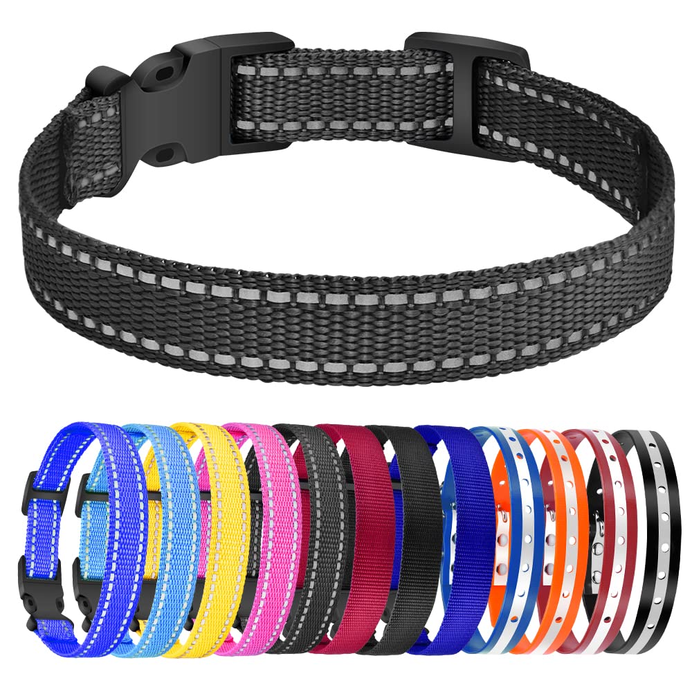 Petjoy Shock Collar Replacement Collar Strap, Reflective Dog Collars Strong, Durable & Adjustable Dog Collar- 2 Piece Set Collar