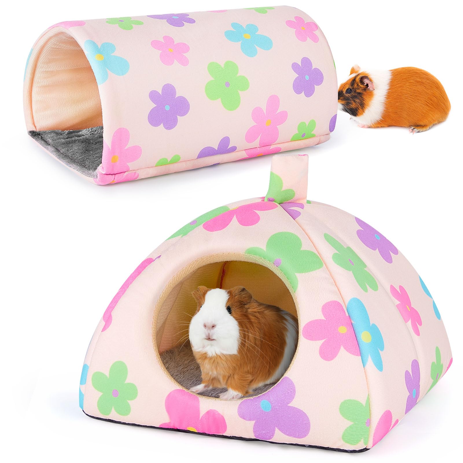 Unicorn Catcher Guinea Pig Hideout And Tunnel, 2 Pack Soft Washable Guinea Pig Bedding Accessories For Cages
