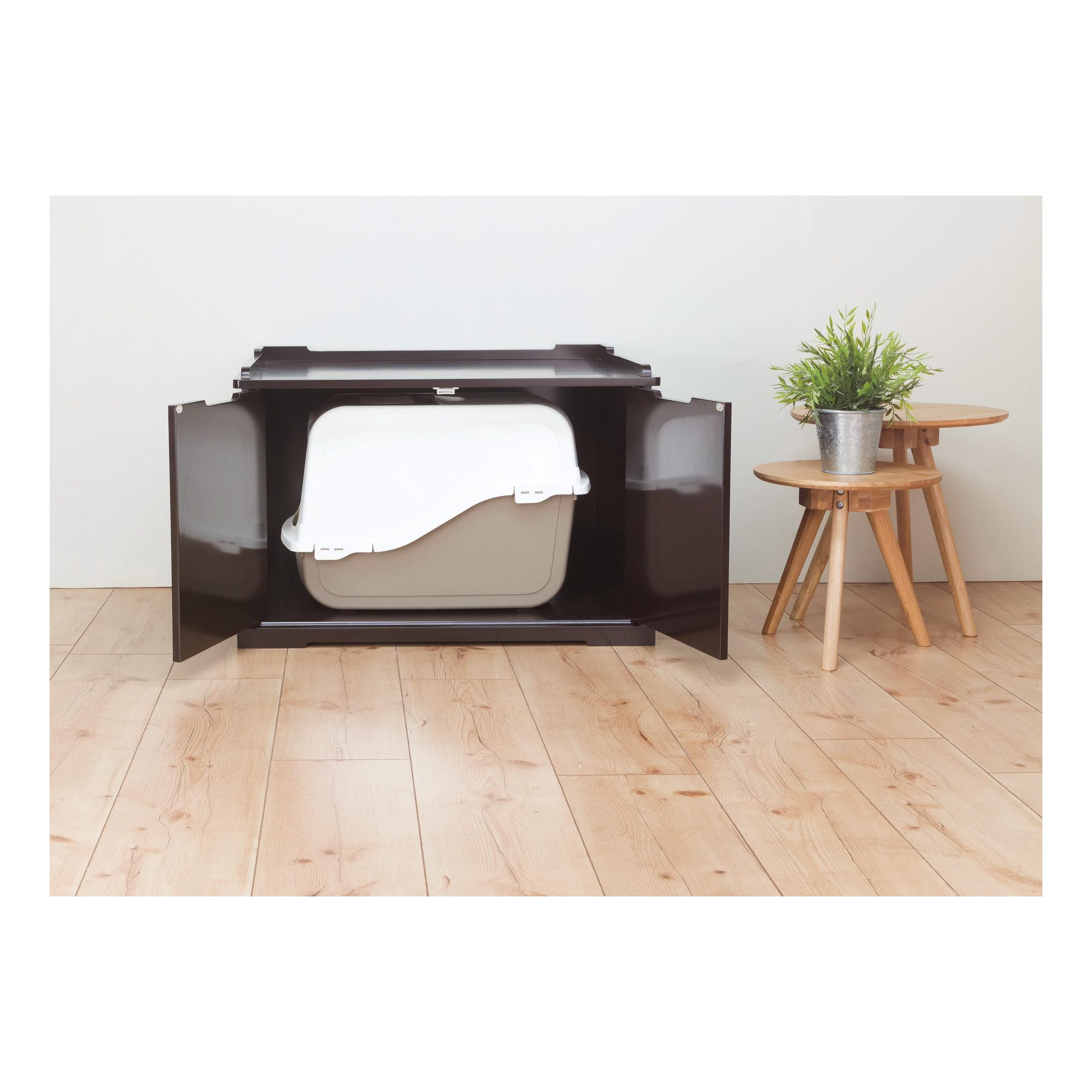 Trixie Furniture Style Xl Cat Litter Box Enclosure, Hidden Cat Washroom, Side Table Pet Home, Espresso-Brown