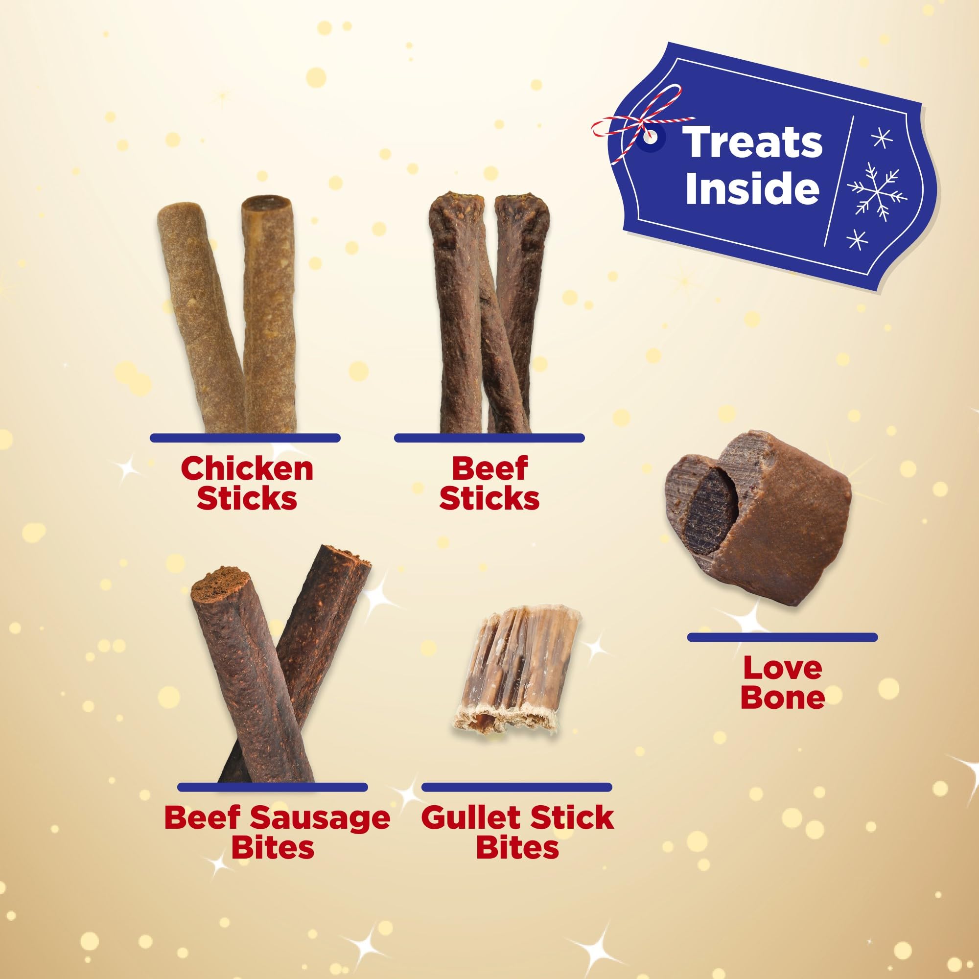 Best Bully Sticks 2024 Dog Advent Calendar with Dog Treats - 24 Days of Joy - All-Natural Chicken & Beef Treats & Chews - Health