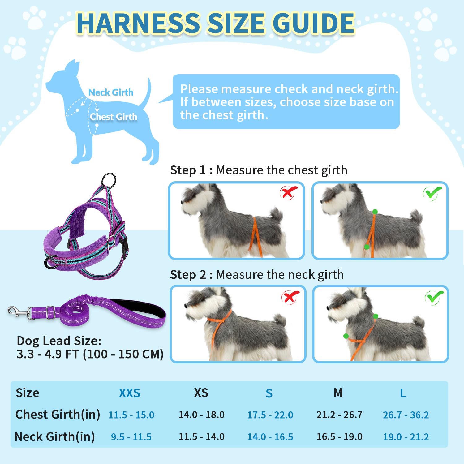 Slowton No Pull Small Dog Harness And Leash Set, Puppy Soft Vest Harness Neck & Chest Adjustable, Reflective Lightweight Harness & Anti-Twist Pet Lead Combo For Small Medium Dogs (Pu-Front Clip, Xs)