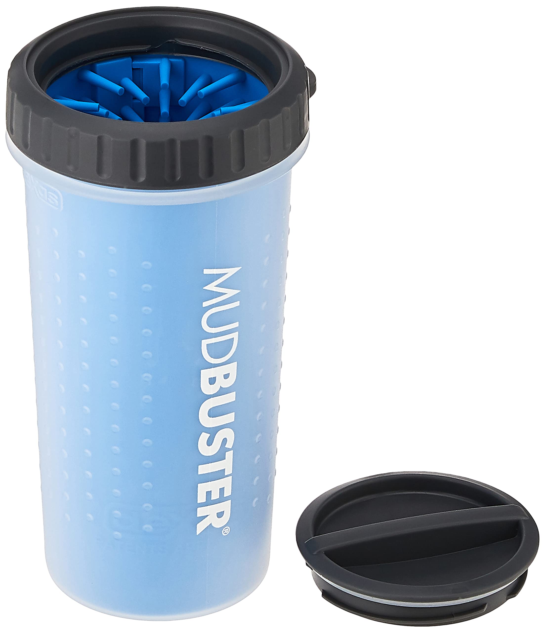 Dexas Lidded Mudbuster Portable Dog Paw Cleaner, Pro Blue, Large With Lid
