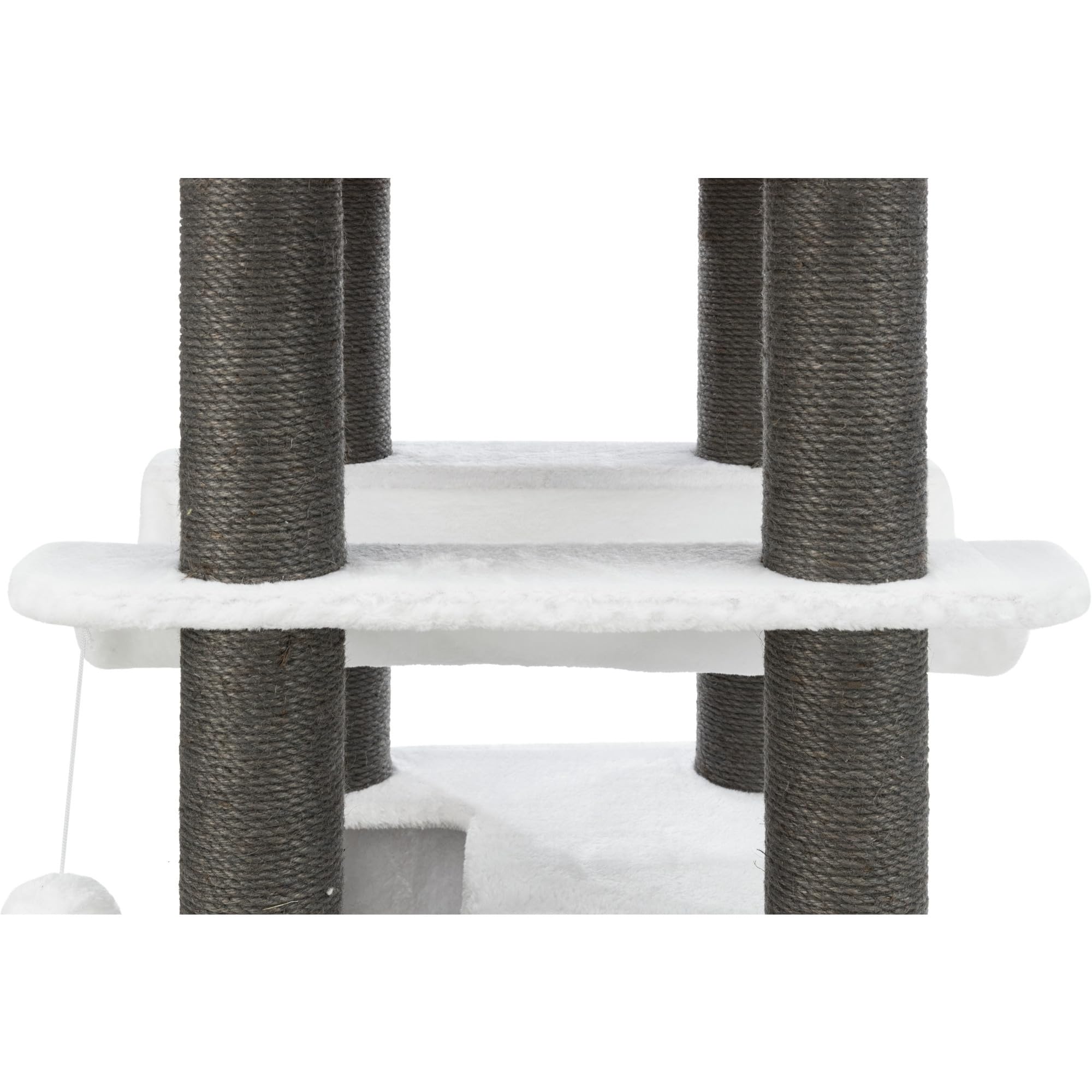 TRIXIE Lucano XXL Cat Tree, 43" Tall, Gray, Jute, 8 Scratching Posts, Hammock, Condo, Sturdy Base, Model 44722