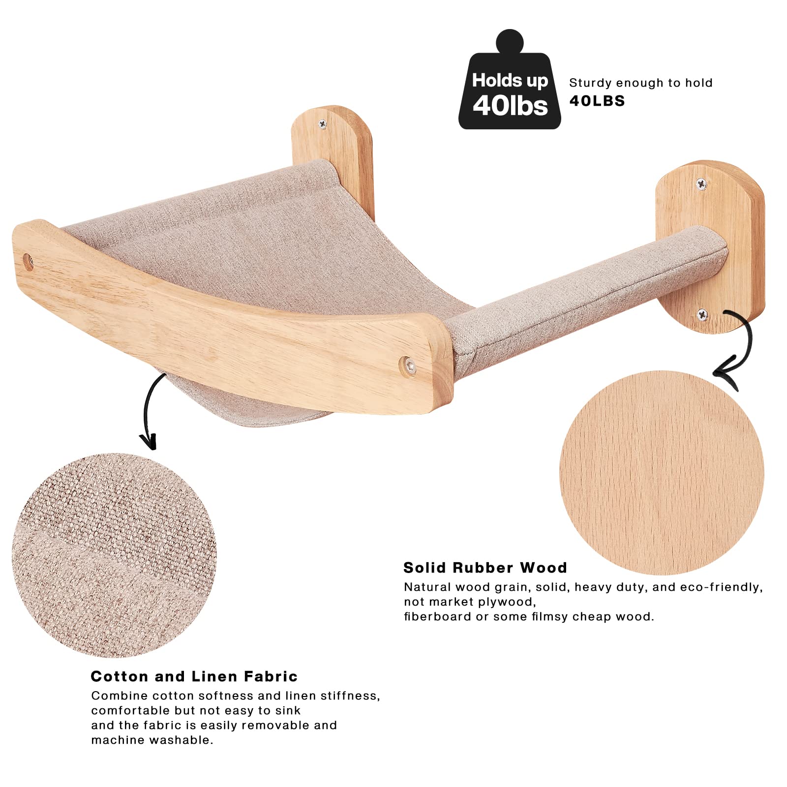 Espets Cat Hammocks Shelf For Wall - Indoor Modern Cat Wall Furniture & Beds, Large Cat Floating Shelves And Perches For Wall, S