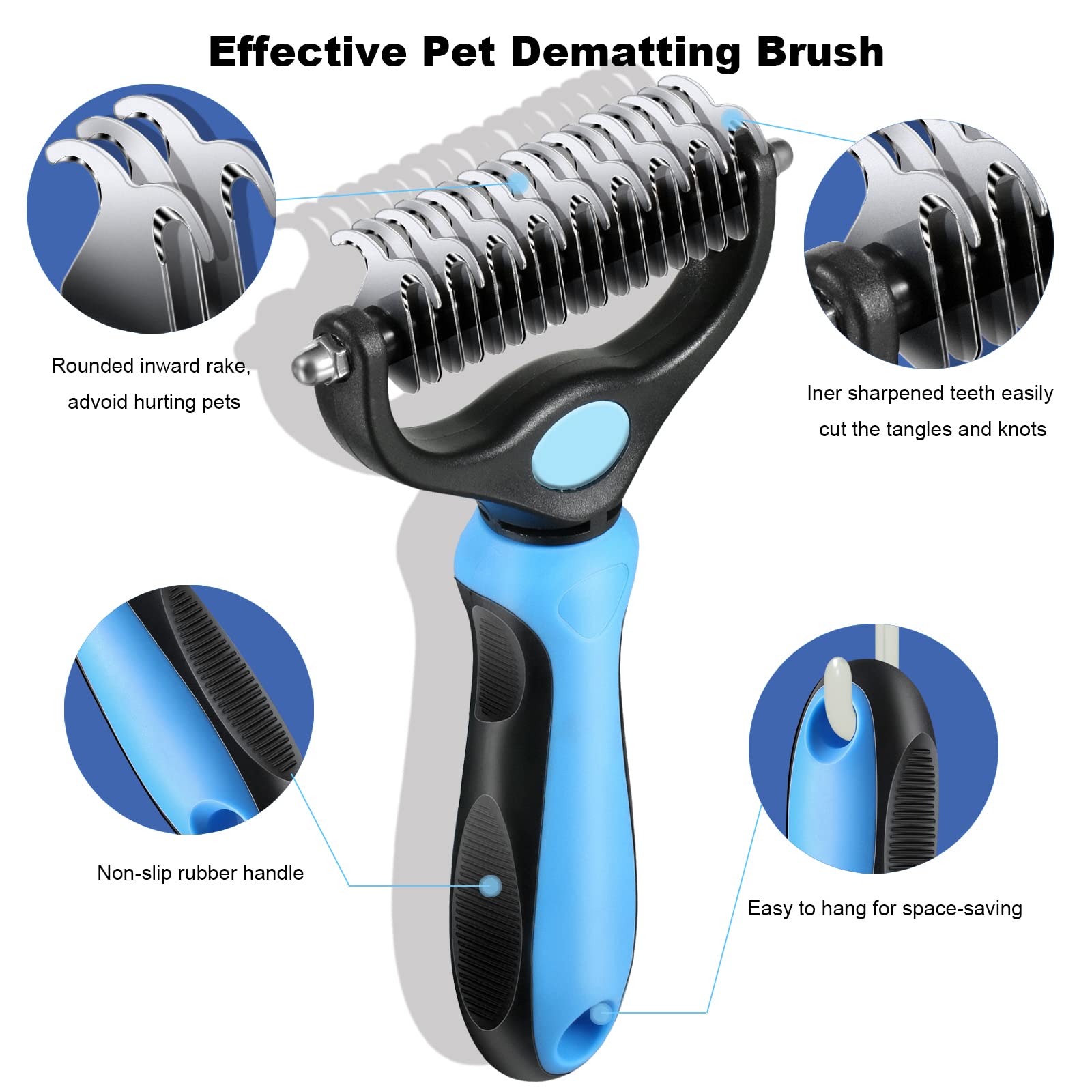Dog Brush For Shedding,Double Sided Undercoat Rake Comb, Pet Grooming Brush For Small, Medium Dogs And Cats,Furminator Tool Remo