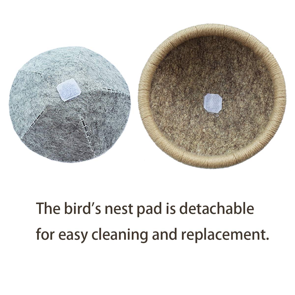 Foiburely 2 Sets Bird Nest Canary Finch Parrot Nest With Felt（4.5 Inches）