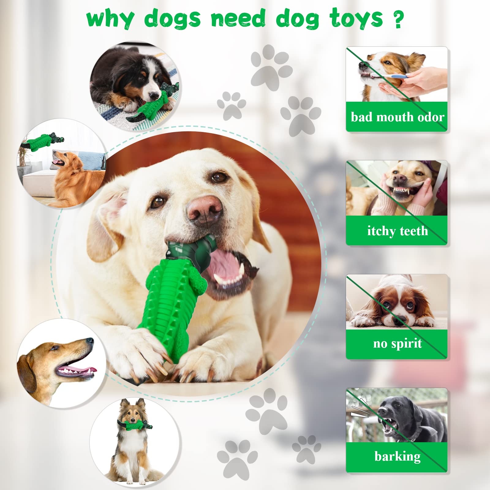 Fuufome Dog Chew Toys For Aggressive Chewers - Indestructible Dog Toy To Reduce Pet Anxiety And Boredom For Small, Medium, Large Breed