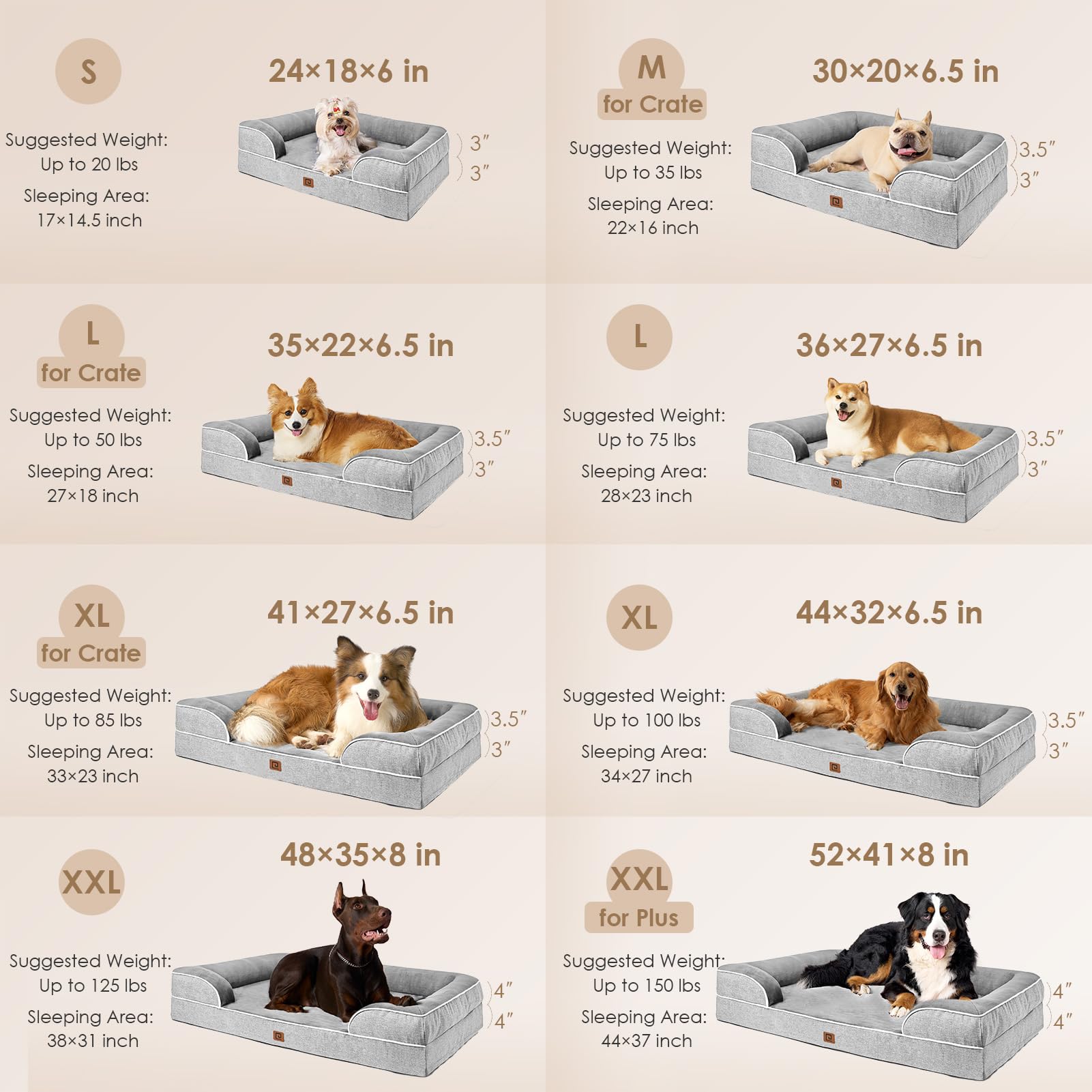 Eheyciga Orthopedic Dog Beds For Extra Large Dogs, Waterproof Memory Foam Xxl Dog Bed With Sides, Non-Slip Bottom And Egg-Crate
