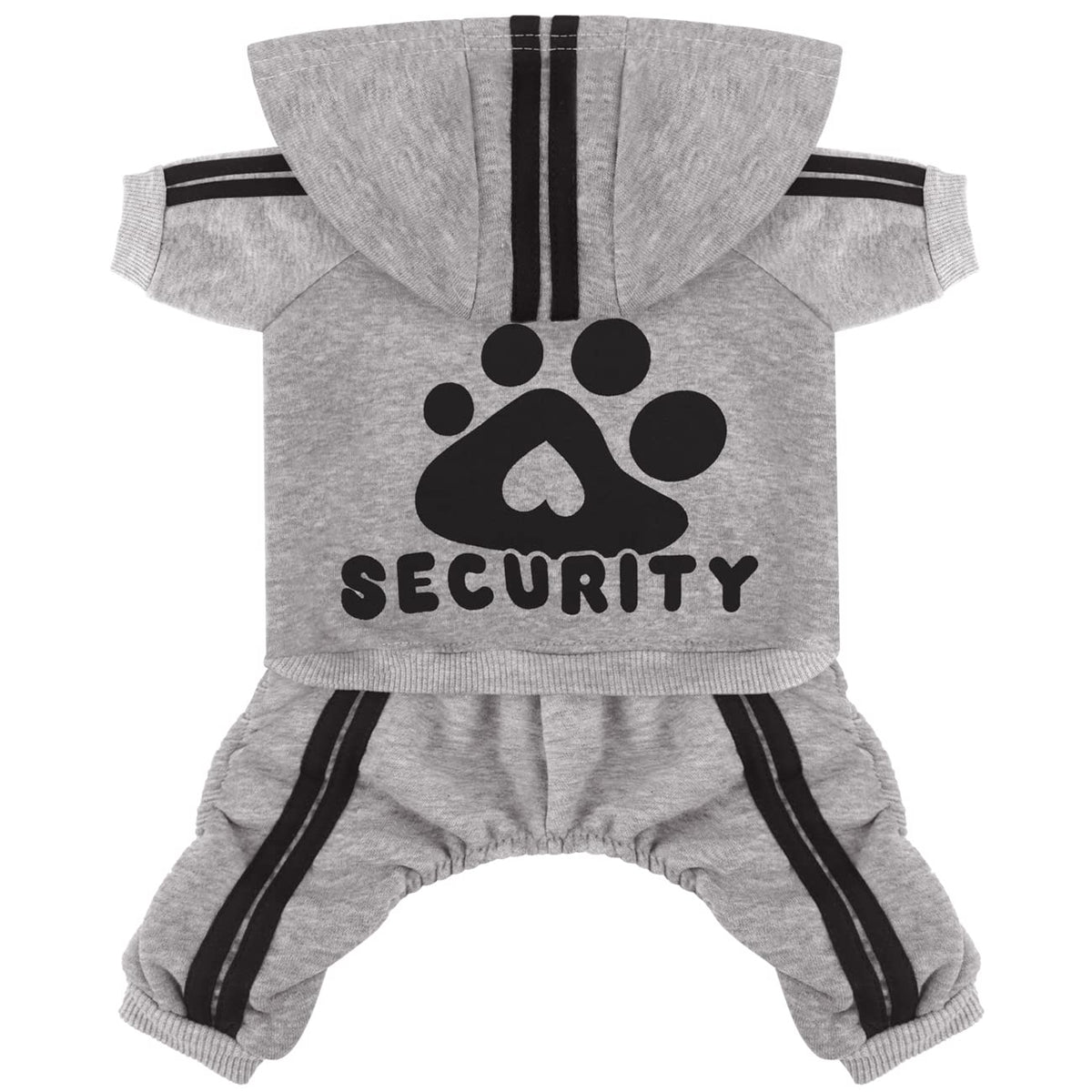 Otunrues Dog Hoodies, Pet Dog Clothes Pullover 4 Legs Jumpsuit Sweatshirt Security Patterns Outfit Doggie Winter Coat Cotton Puppy Hoodied For Small Medium Large Dogs Cats(Gray,Xs)