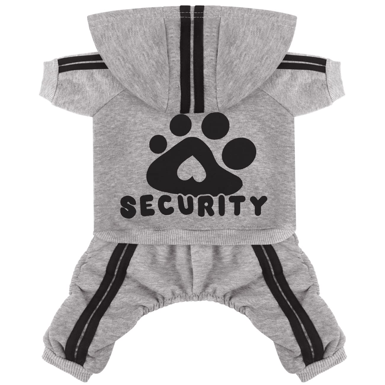 Otunrues Dog Hoodies, Pet Dog Clothes Pullover 4 Legs Jumpsuit Sweatshirt Security Patterns Outfit Doggie Winter Coat Cotton Puppy Hoodied For Small Medium Large Dogs Cats(Gray,M)