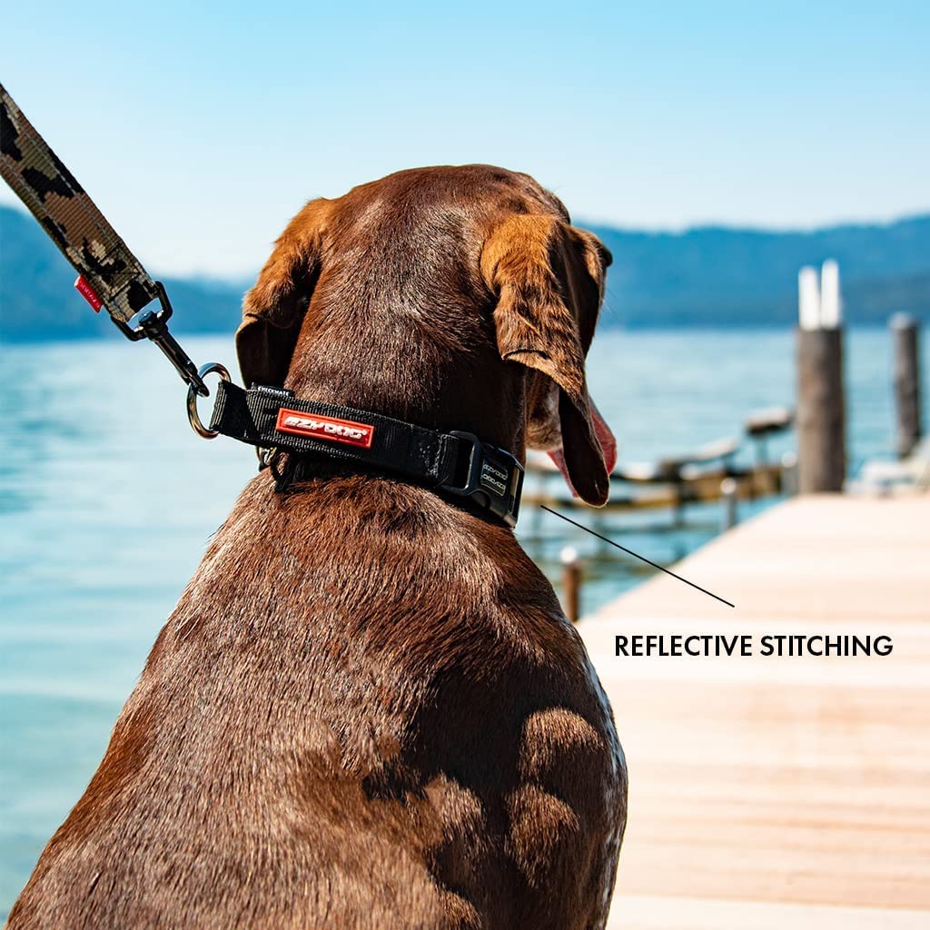 Ezydog Checkmate Martingale Collar For Dogs – Premium Nylon Training Dog Collar For Easy Control With No Choking (Large, Black)