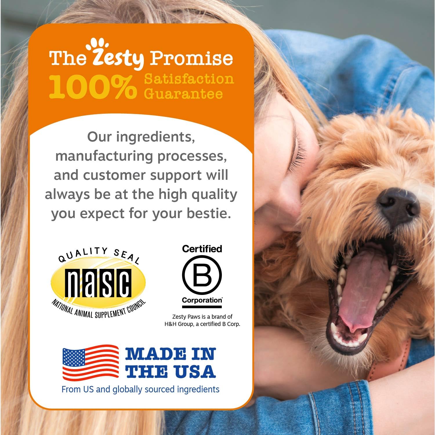 Zesty Paws Hip and Joint Supplement for Dogs - Glucosamine with Chondroitin, MSM, Vitamins C and E Dog Joint Relief - Mobility B