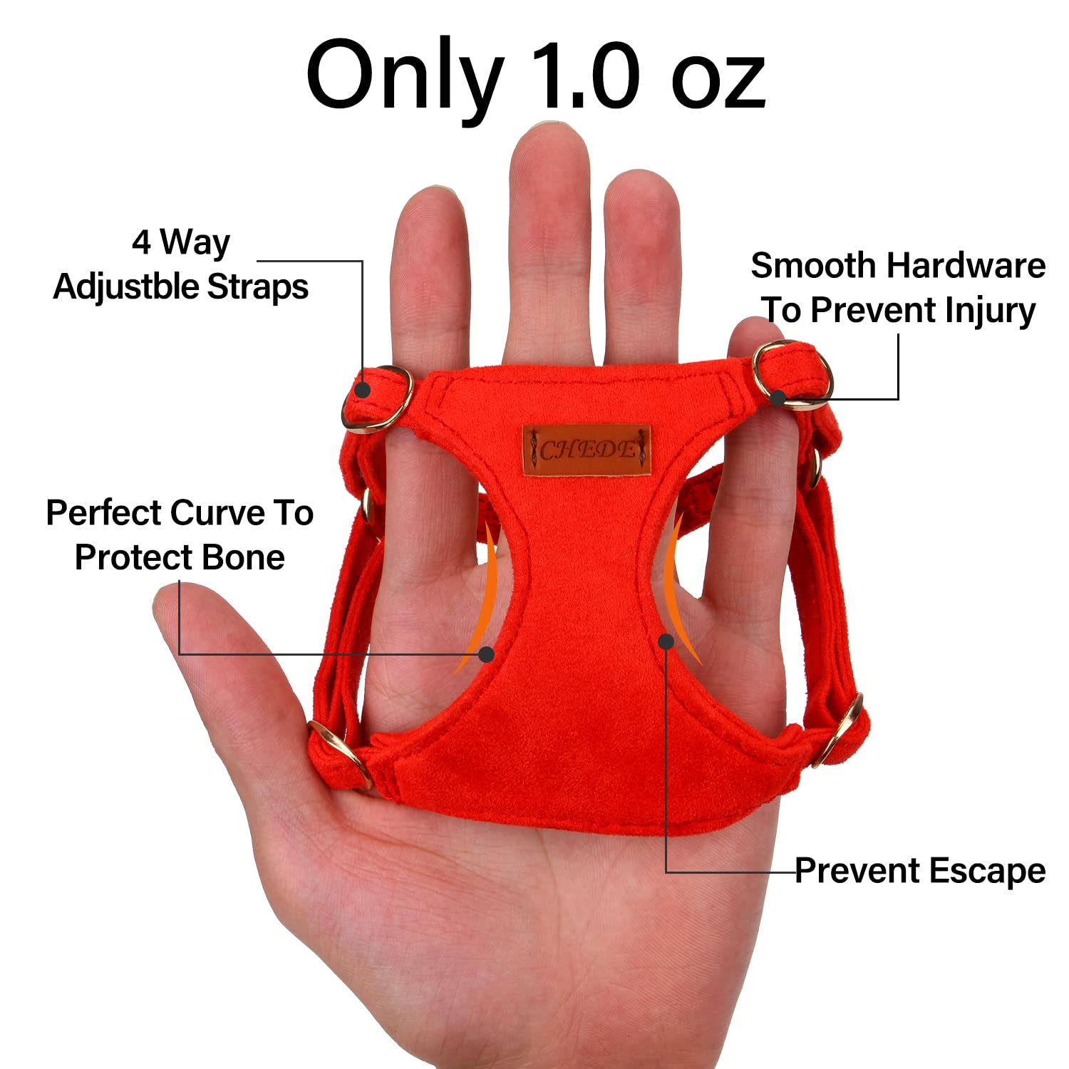 Chede No Pull Puppy Harness And Multifunction Dog Leash Set- 8 Colors Soft Adjustable No Choke Escape Proof Cute,Lightweight Pet Vest Harness For Small And Medium Dog (Xxs, Red)