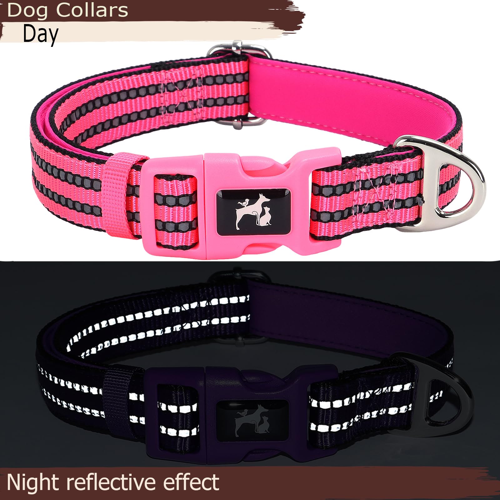 Maowuwujoz Reflective Extra Large Dog Collars - Soft Padded, Adjustable Durable Pet Collar With Quick Release Buckle For Walking