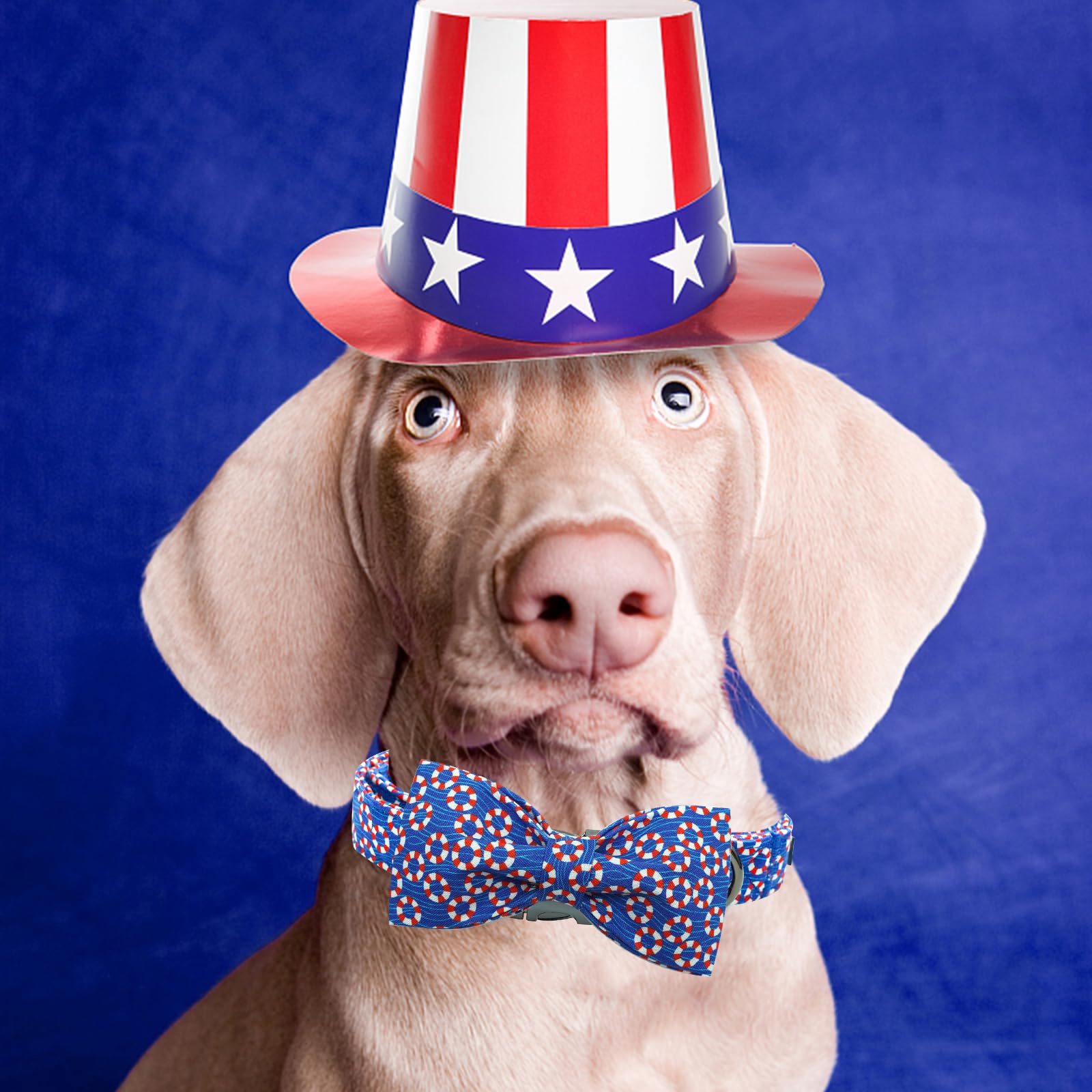 Independence Dog Collar, Patriotic Pet Collar With Bow Tie American 4Th Of July Holiday Pet Gift Cotton Soft Bowtie Dog Boy Girl