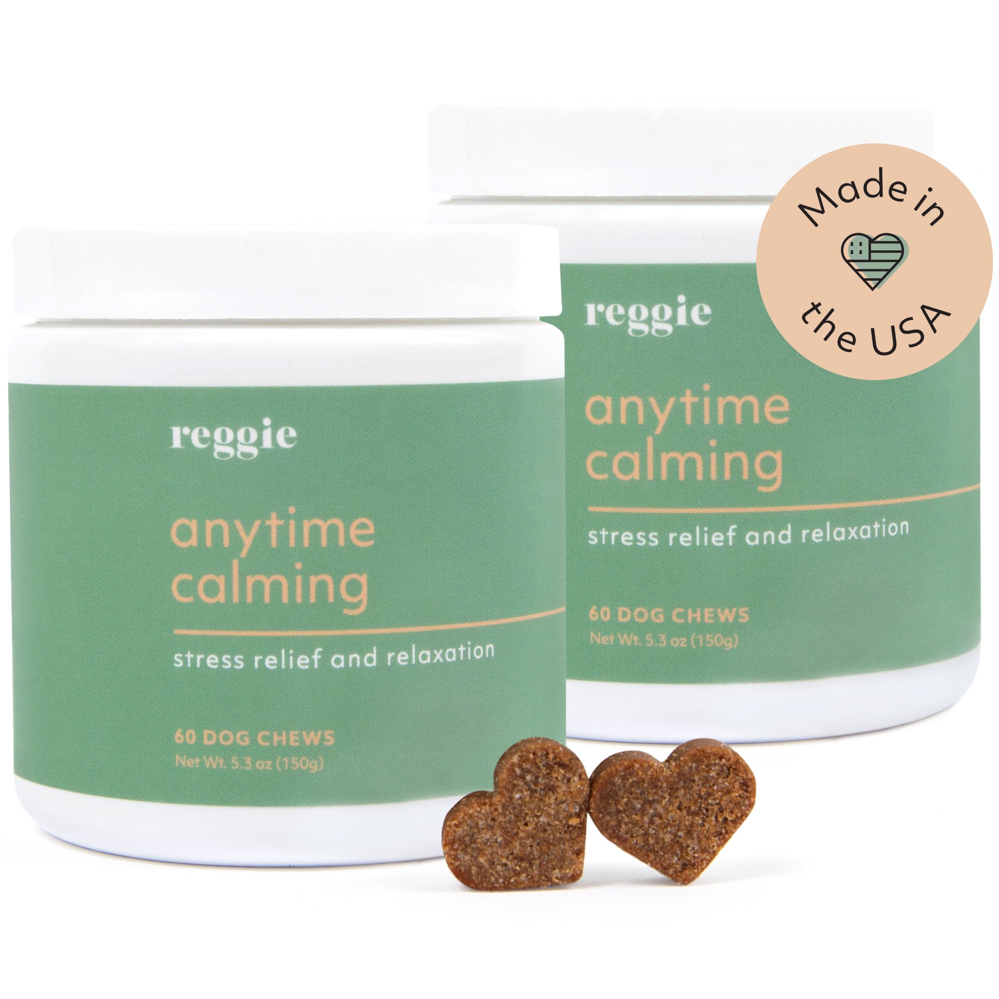 Reggie Anytime Calming Chews for Dogs | Natural Calming Dog Treats to Reduce Hyperactivity, Separation Anxiety, & Stress | Vet-A