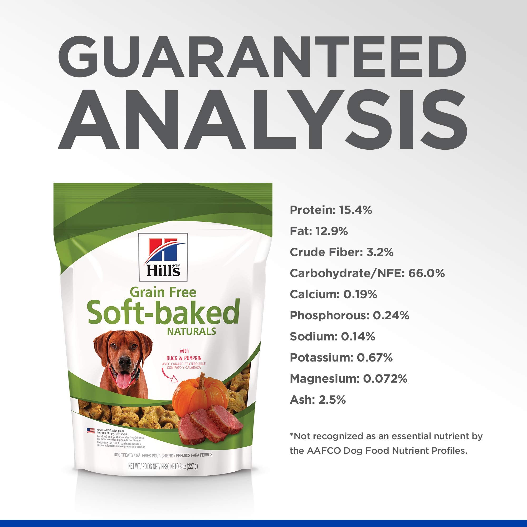 Hills Grain Free Soft Baked Naturals, All Life Stages, Great Taste, Dog Treats, Duck & Pumpkin , 8 oz Bag