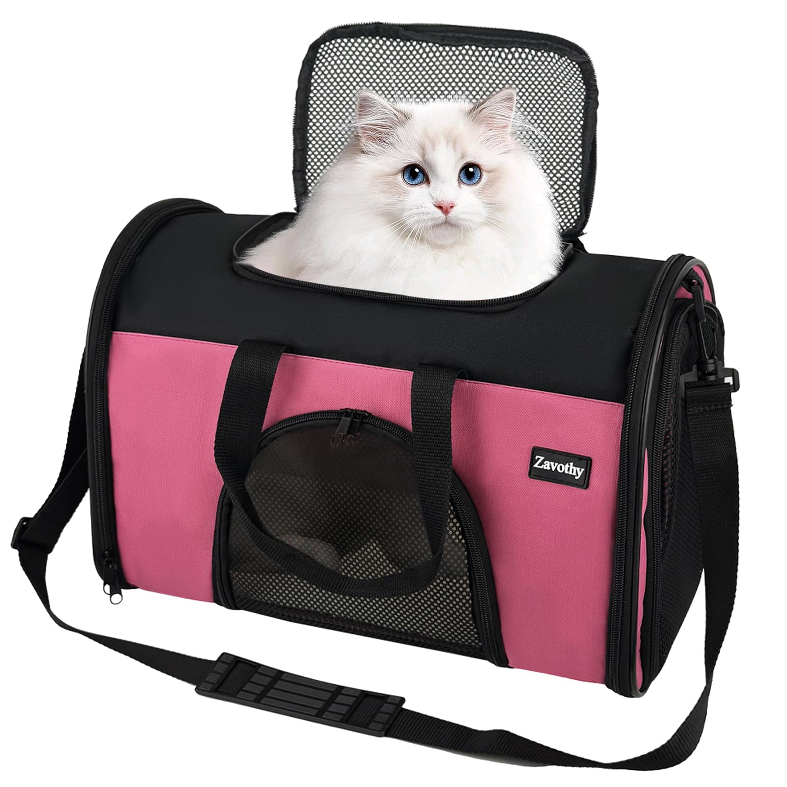 Zavothy Collapsible Tsa Approved Pet Carrier For Cats & Dogs (Up To 15 Lbs, 16.54''X11.42''X9.84'') - Soft-Sided Airline Travel 