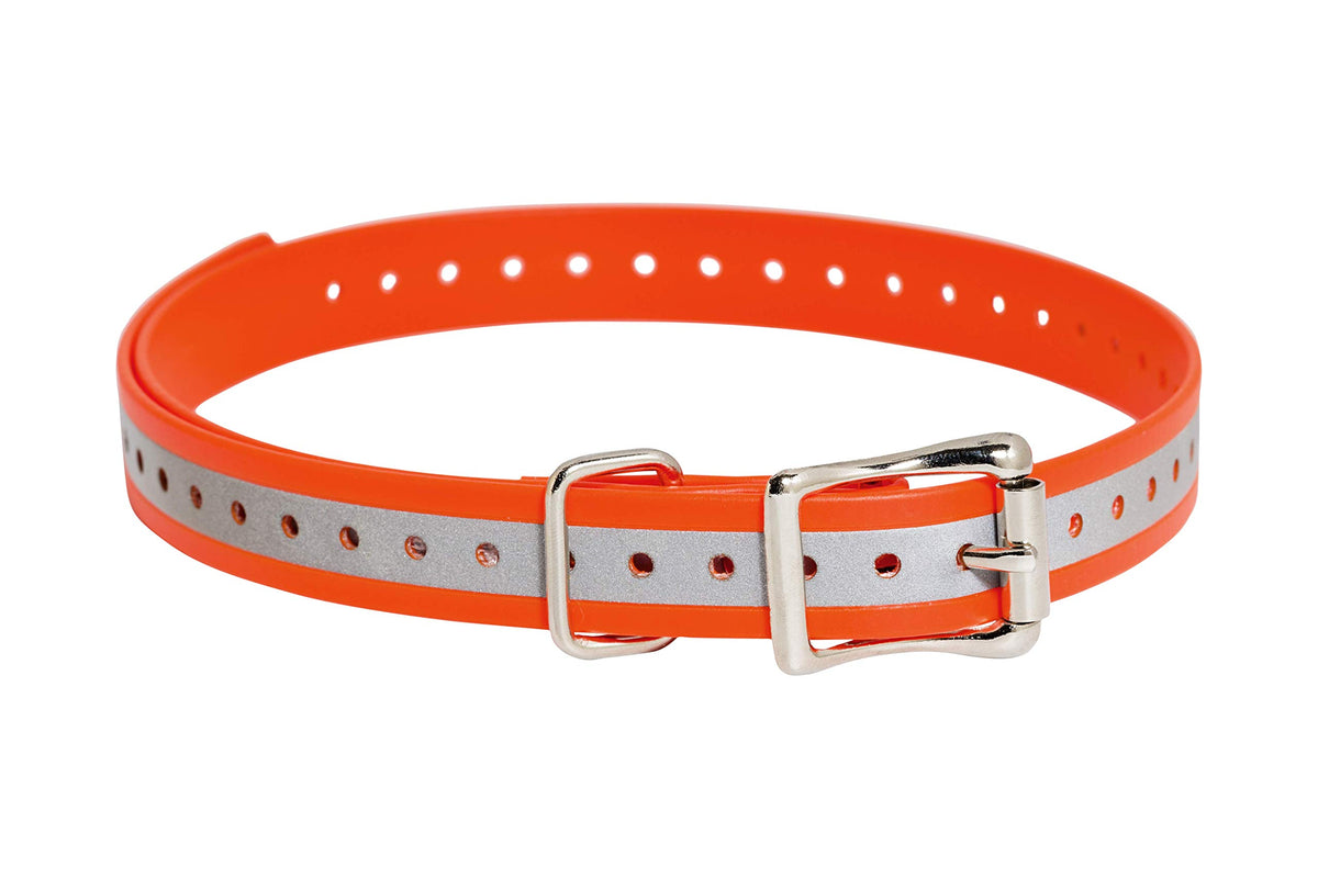 Sportdog Brand 3/4 Inch Collar Straps - Waterproof And Rustproof - Tighlty Spaced Holes For Proper Fit - Reflective Orange