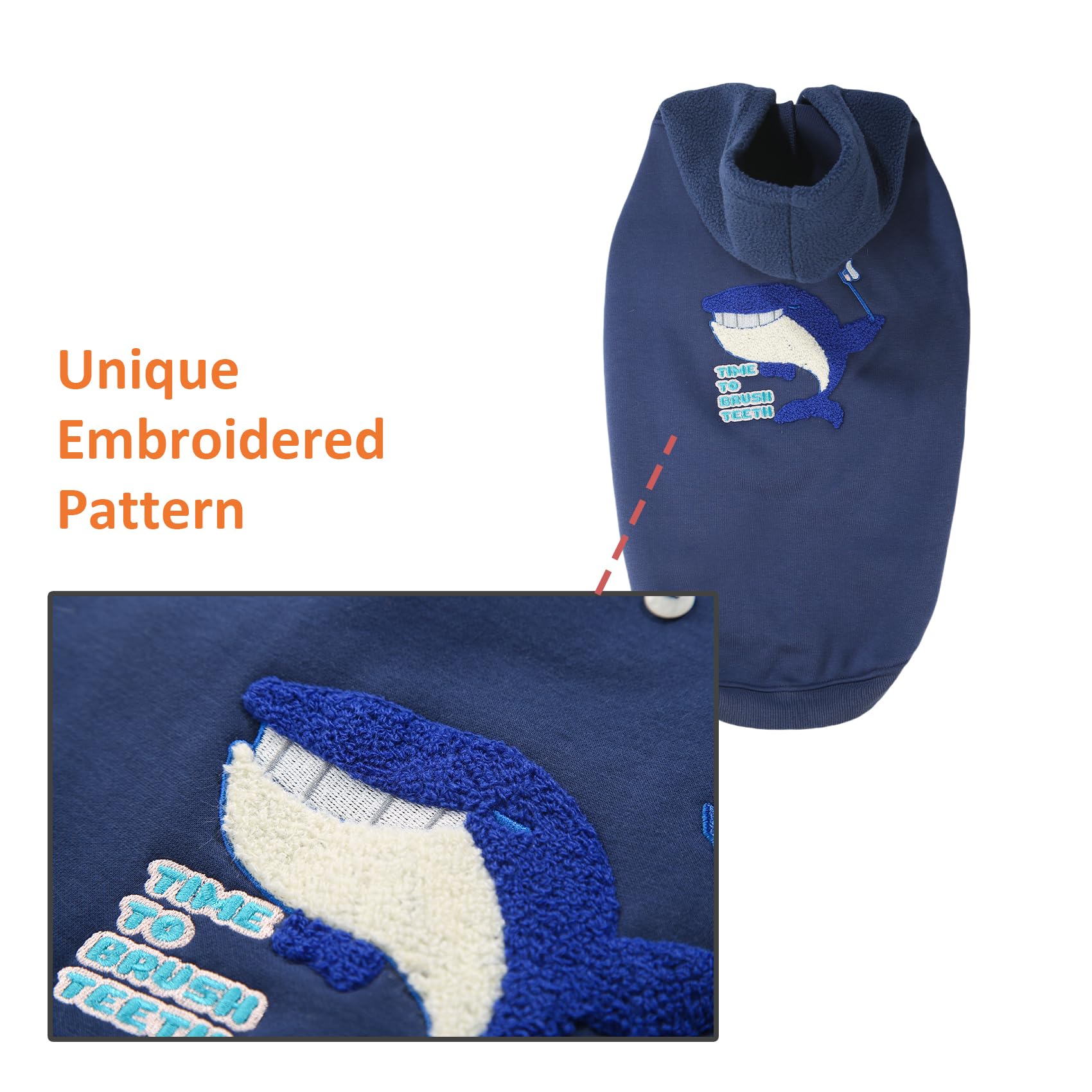 Dog Winter Hoodie Coat, Plush Vest Hoodie Dog Jacket, Dog Winter Autumn Warm Clothes(Blue-Medium)