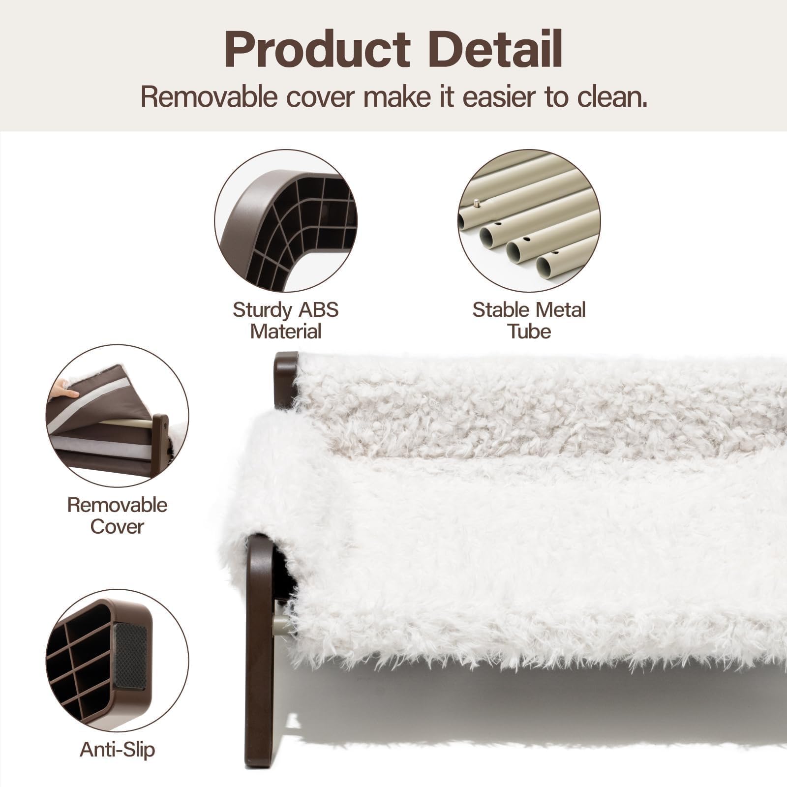 Mewoofun Raised Cat Beds For Indoor Cats Couch Elevated Cat Bed Small Dog Bed With Non-Slip Bottom Cat Beds For Kitty Puppy Smal