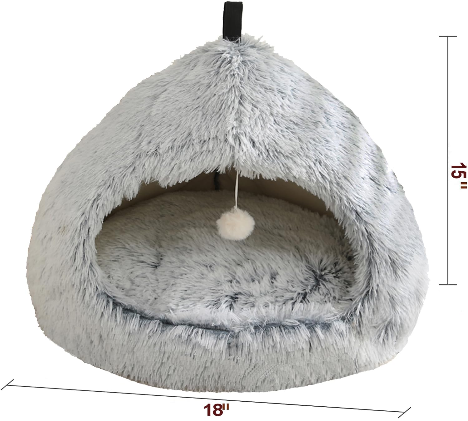Cat Bed Cave, Cat Houses For Indoor Cats, Soft Plush Fur Kitten Bed, Fluffy Pet Cave Non-Slip, Anti Anxiety For Small Dogs Kitte