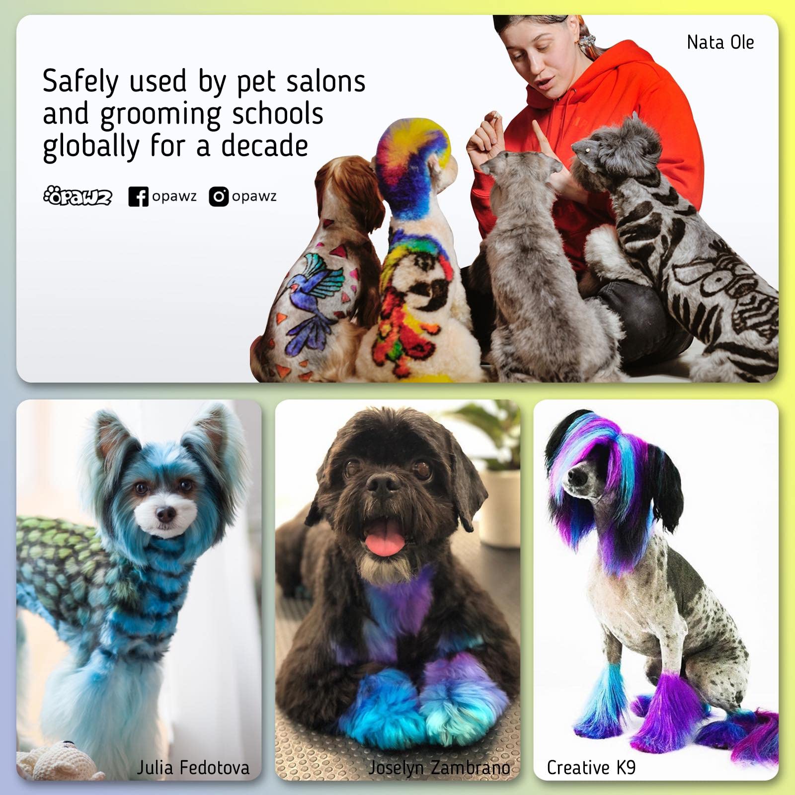 Opawz Permanent Dog Hair Dye, Pet Hair Dye Safely Used By Grooming Salons For A Decade, Pet Safe Dye Lasts Over 20 Washes, Bright Color For Dogs And Horses (Lamarius Blue)