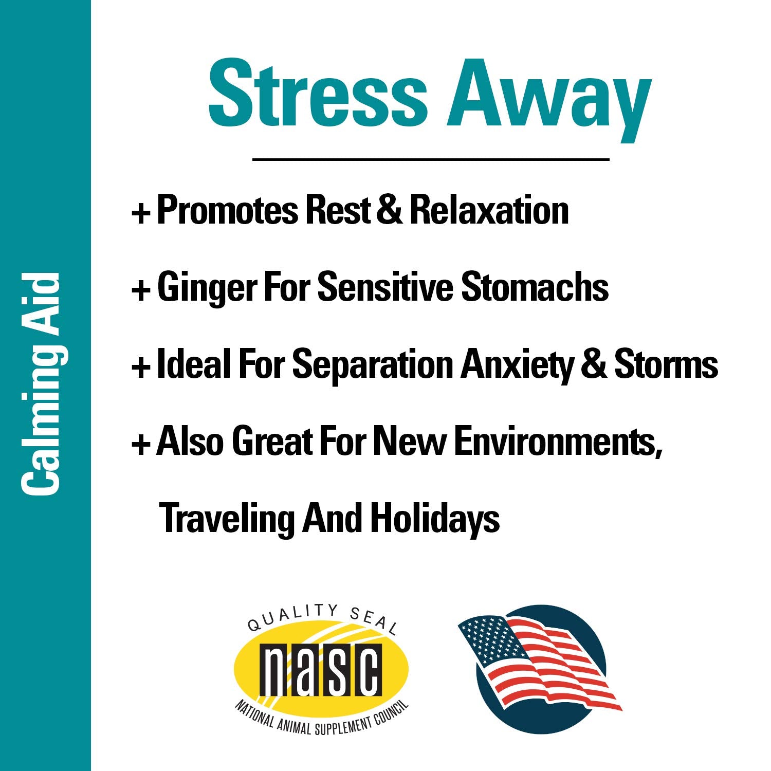 Vet Classics Stress Away Calming, Anxiety Aid for Dogs and Cats - Soft Chew Pet Health Supplement for Dogs, and Cats - Melatonin