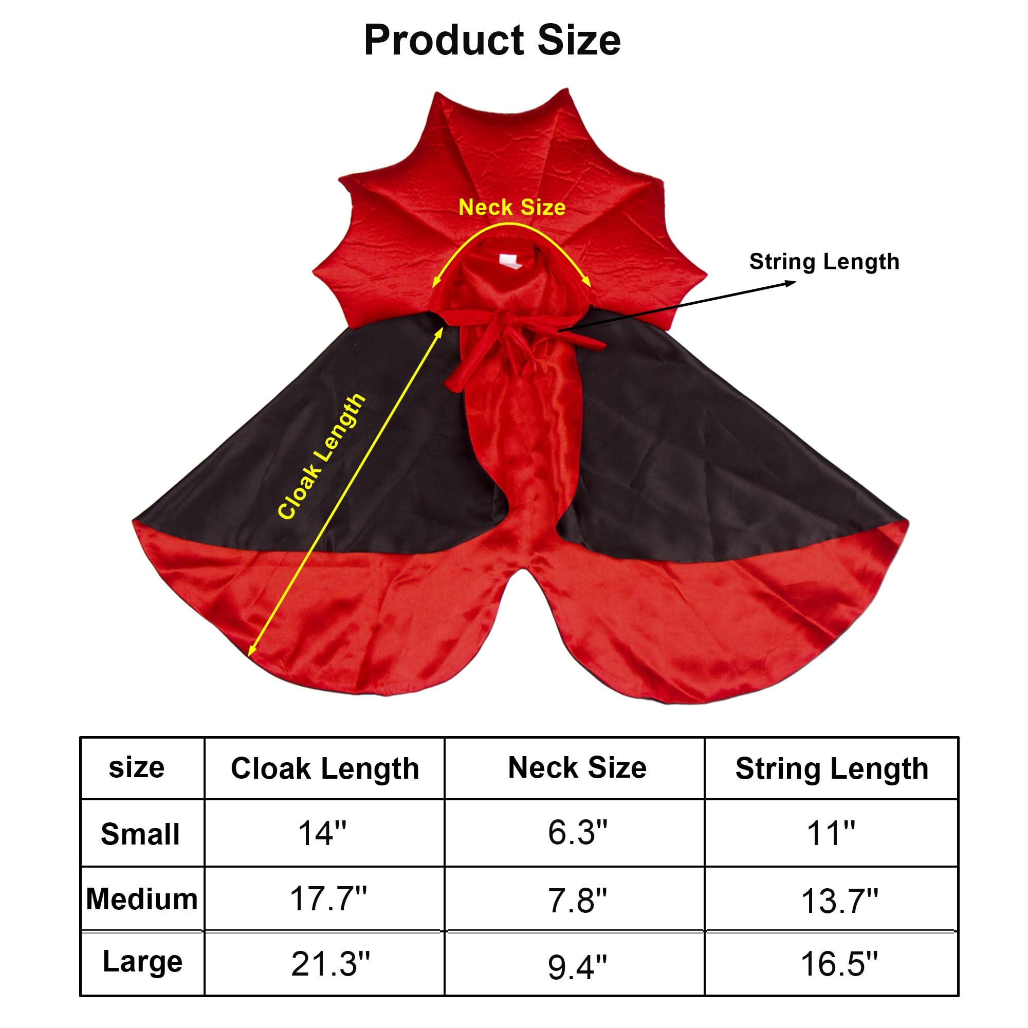 Adoggygo Halloween Dog Costume Dog Vampire Devil Costume Dog Halloween Cloak Cape Red Black Halloween Vampire Costumes For Small Medium Large Dogs (Black&Red, Small)