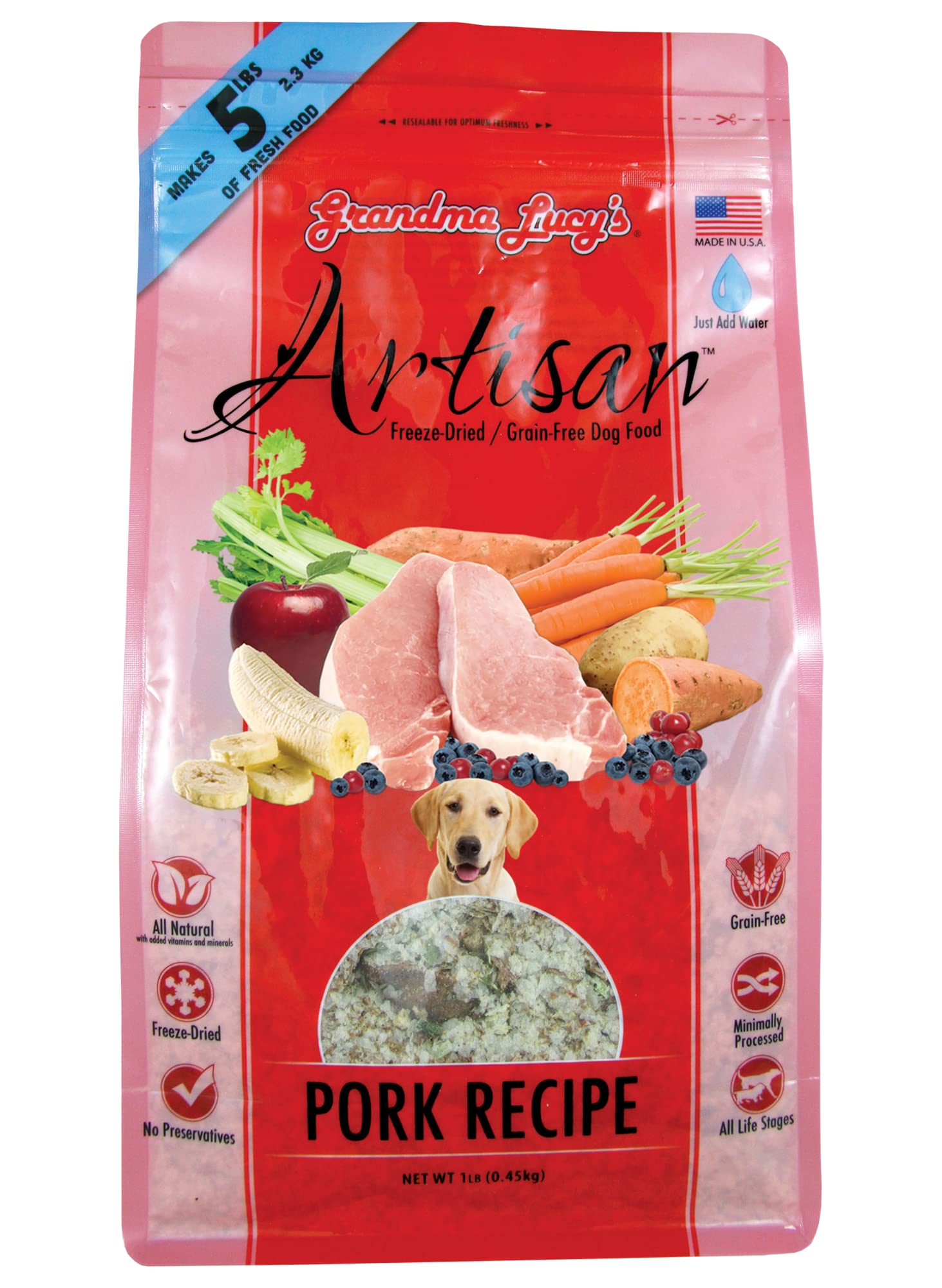 Grandma Lucys Artisan Pork Dog Food - 1lb