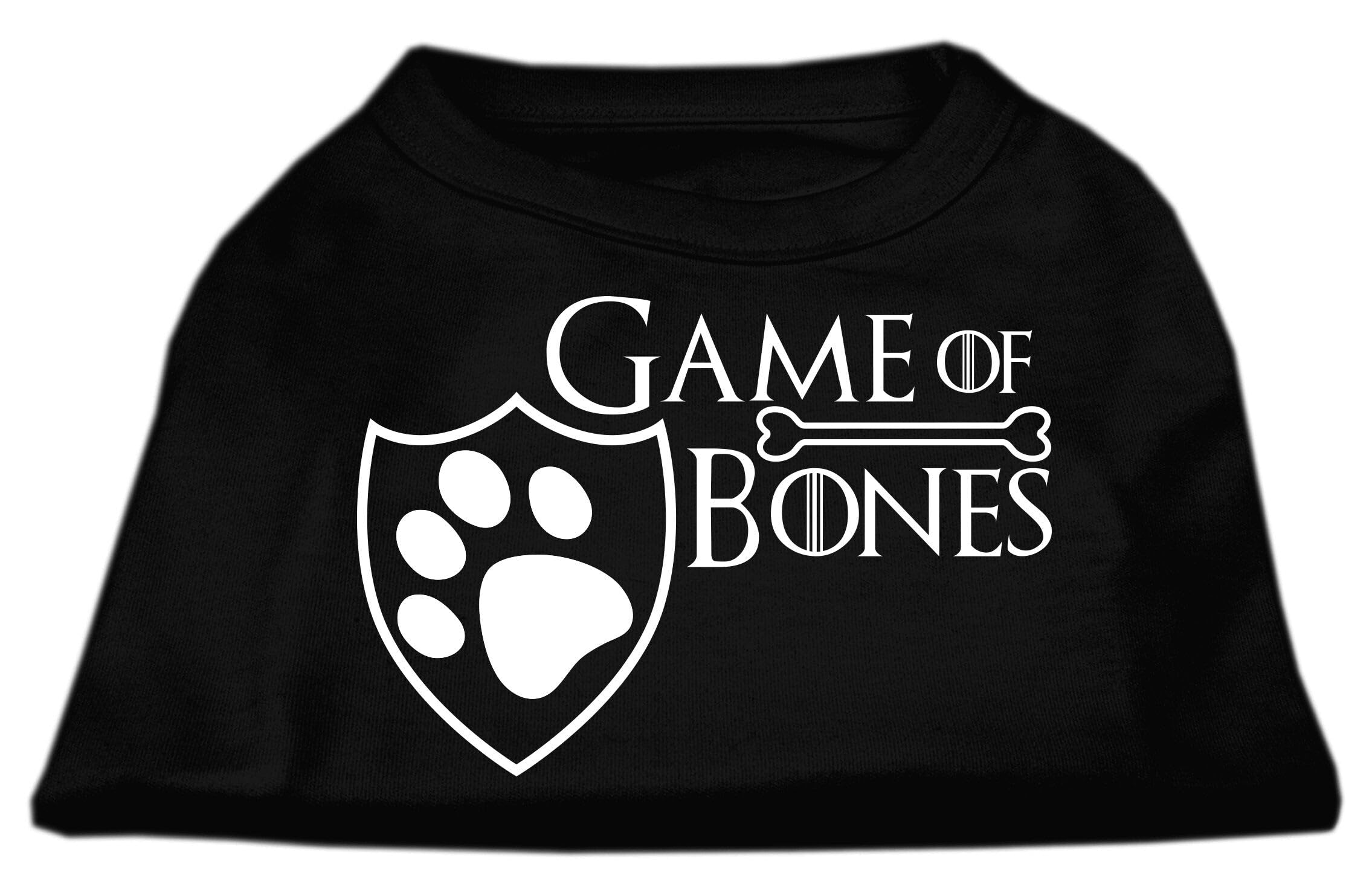 Pet Dog & Cat Shirt Screen Printed, 'Game Of Bones' Bright Pink Sm (3-6 Lbs.)