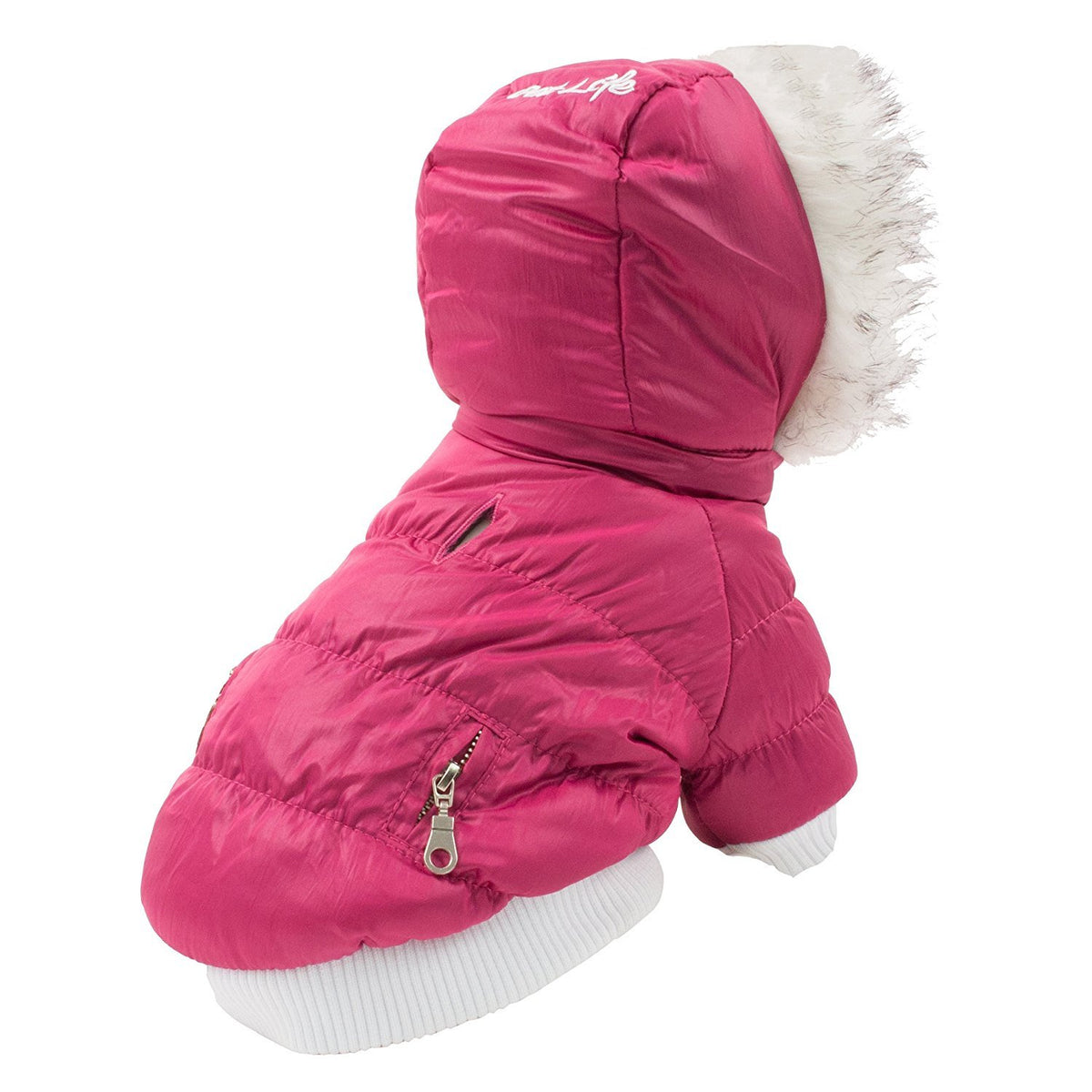 Pet Life Metallic Pink Parka Dog Coat Xs