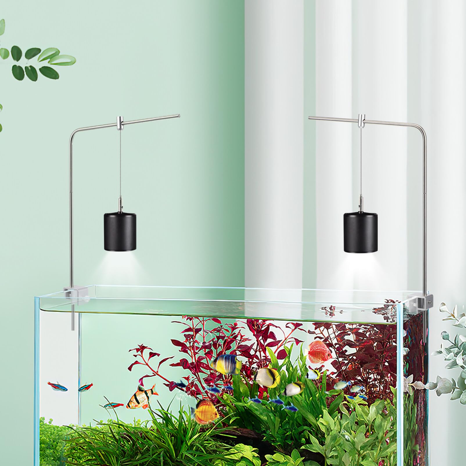 Baluue Fish Fish Lighting Holder For Fish Tank, 1Set Practical Aquarium Light Rack Universal Aluminum Alloy Fish Tank Hanging Bracket () Fish Tank Light Aquarium Stand
