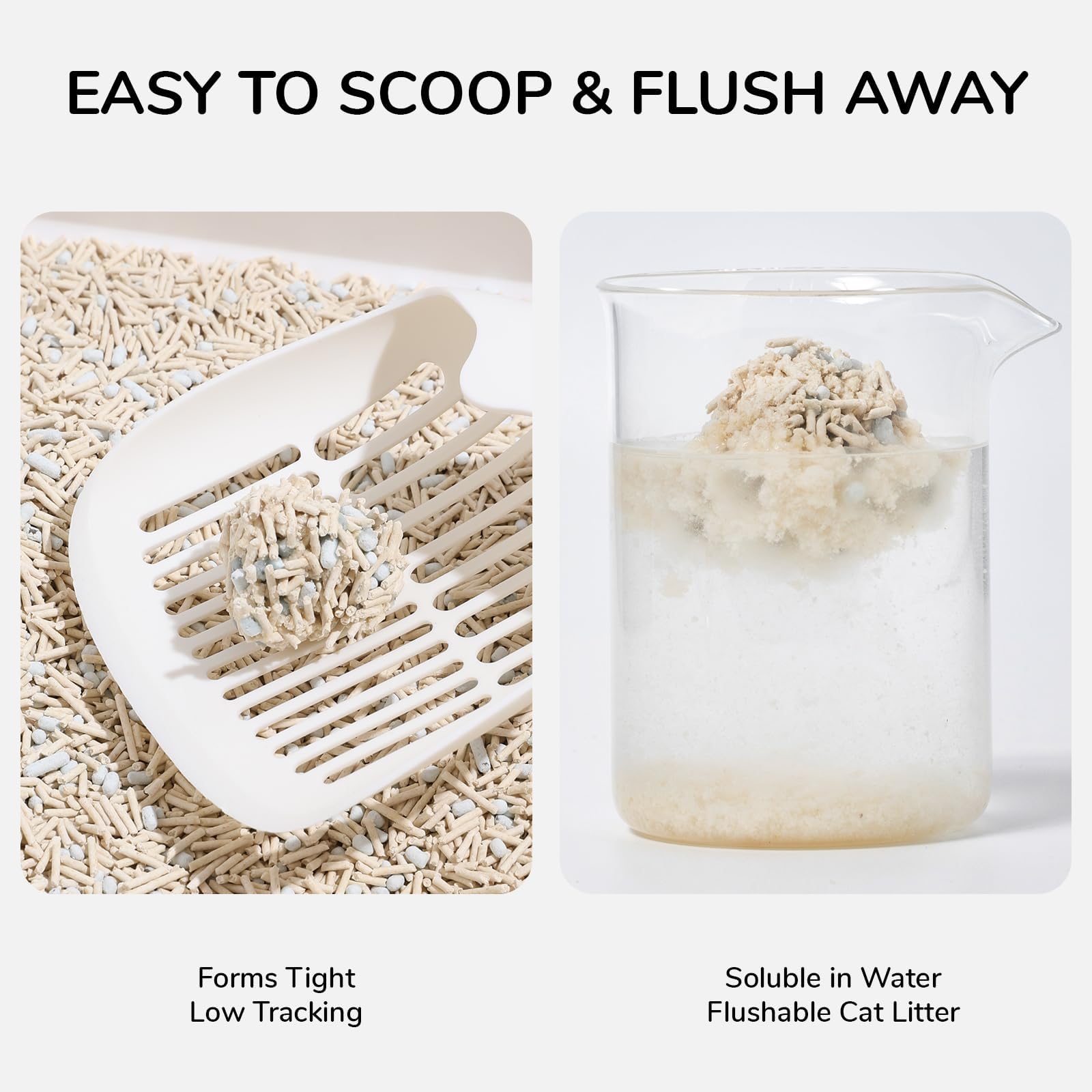 FUKUMARU Tofu Cat Litter - 18lbs Super Absorbent, Flushable, Lightweight, Dust Free, Quick Clumping, Low Tracking, Odor Control (3 Packs)