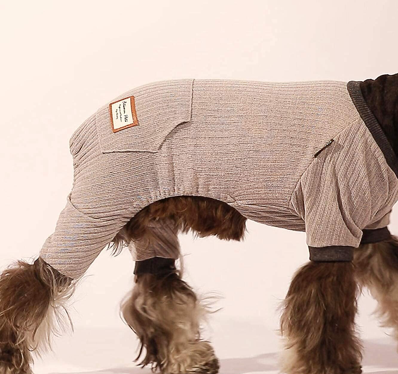 Fitwarm Lightweight Knitted Comfy Pet Clothes For Dog Pajamas Pjs Coat Jumpsuit Grey Large