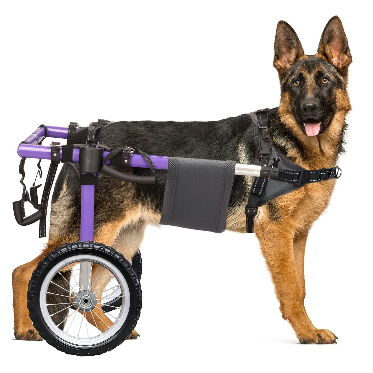 Virbraroo Dog Wheelchair For Back Legs - Lightweight Aluminum Alloy Dog Wheelchair, Upgraded All-Terrain Tires For Large Dogs, 8