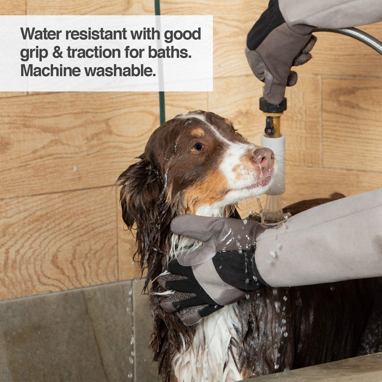 Petfusion Multipurpose Pet Glove For Grooming, Trips To Vet, Handling. [Puncture & Scratch Resistant, Water Resistant]. 12 Month Warranty For Manufacturer Defects Grey