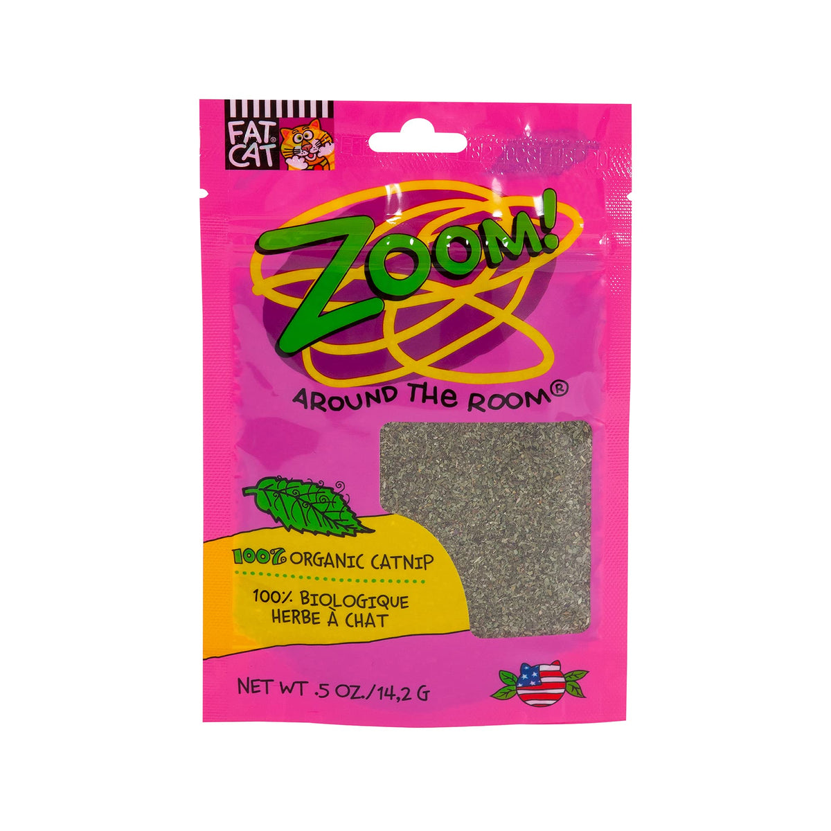 Petmate Organic Catnip - Hoots Zoom Around The Room Catnip - Grown & Harvested In Usa 0.5Oz Pouch