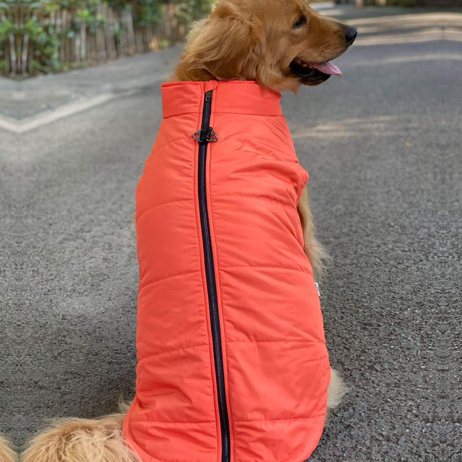 Dog Winter Vest With Cotton Lining, Waterproof Ultra Warm Dog Winter Coat Windproof Zippered Jacket Breathable Soft Dog Coat For Small Medium Large Dogs Orange S
